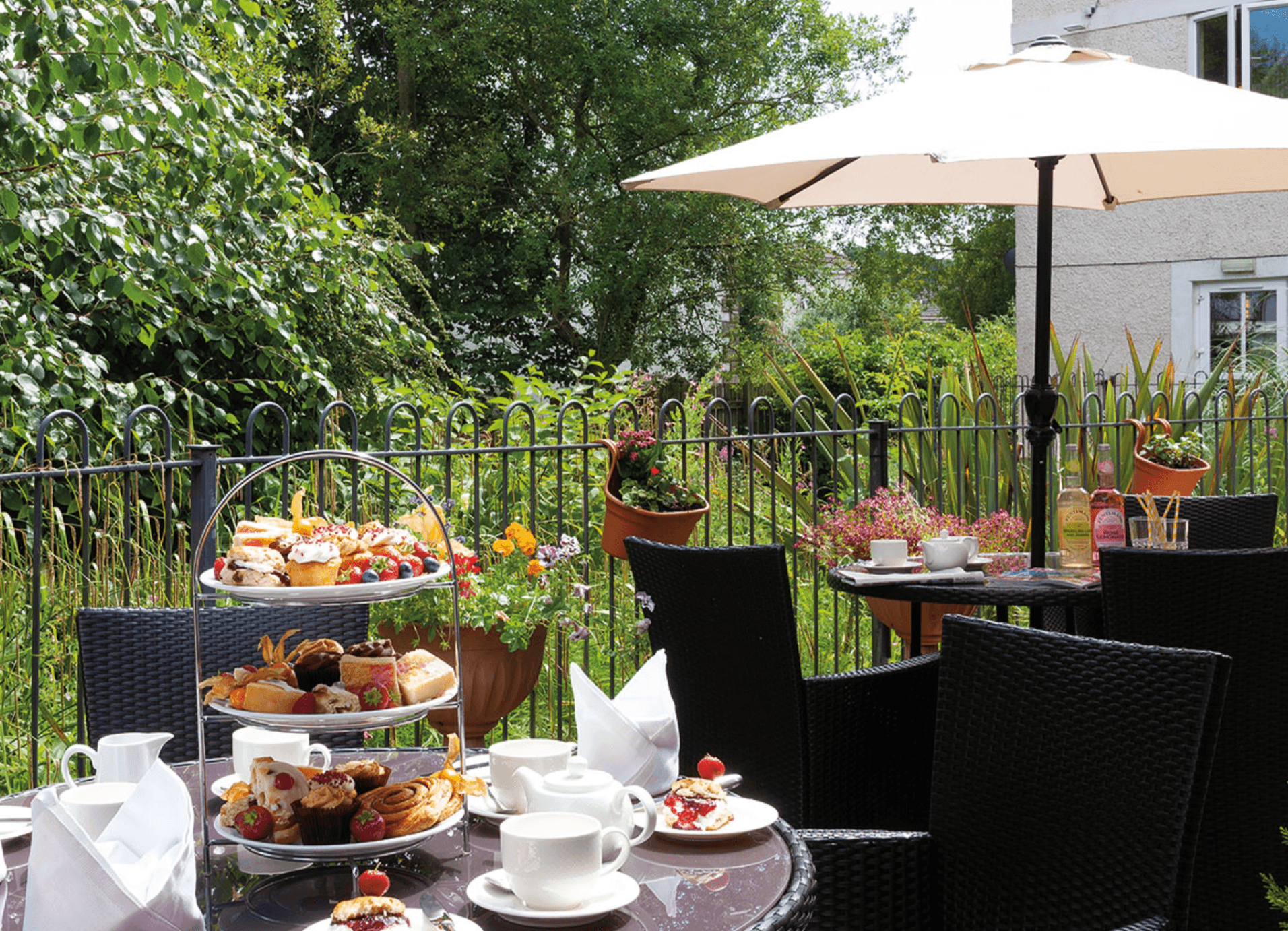 Garden of Heron Hill care home in Kendal, Cumbria