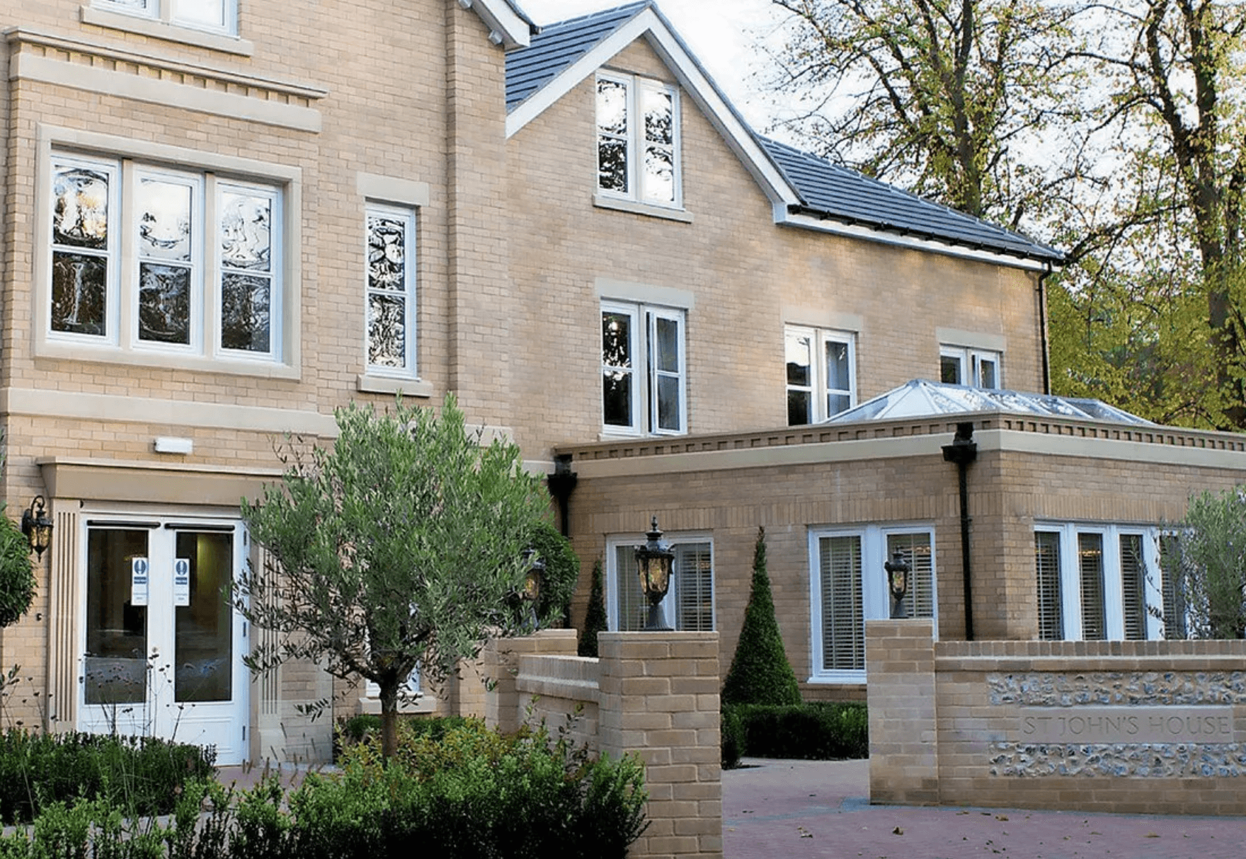 Exterior of St Johns House care home in Norwich, Norfolk