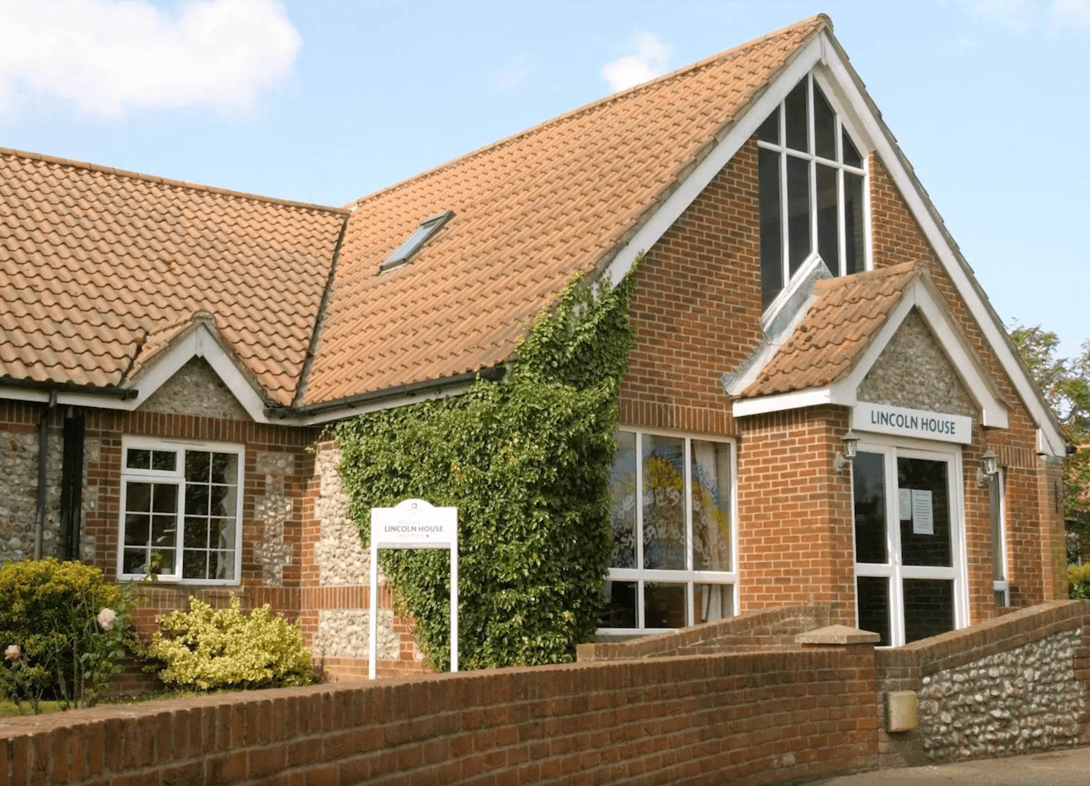 Exterior of Lincoln House care home in Dereham, Norfolk