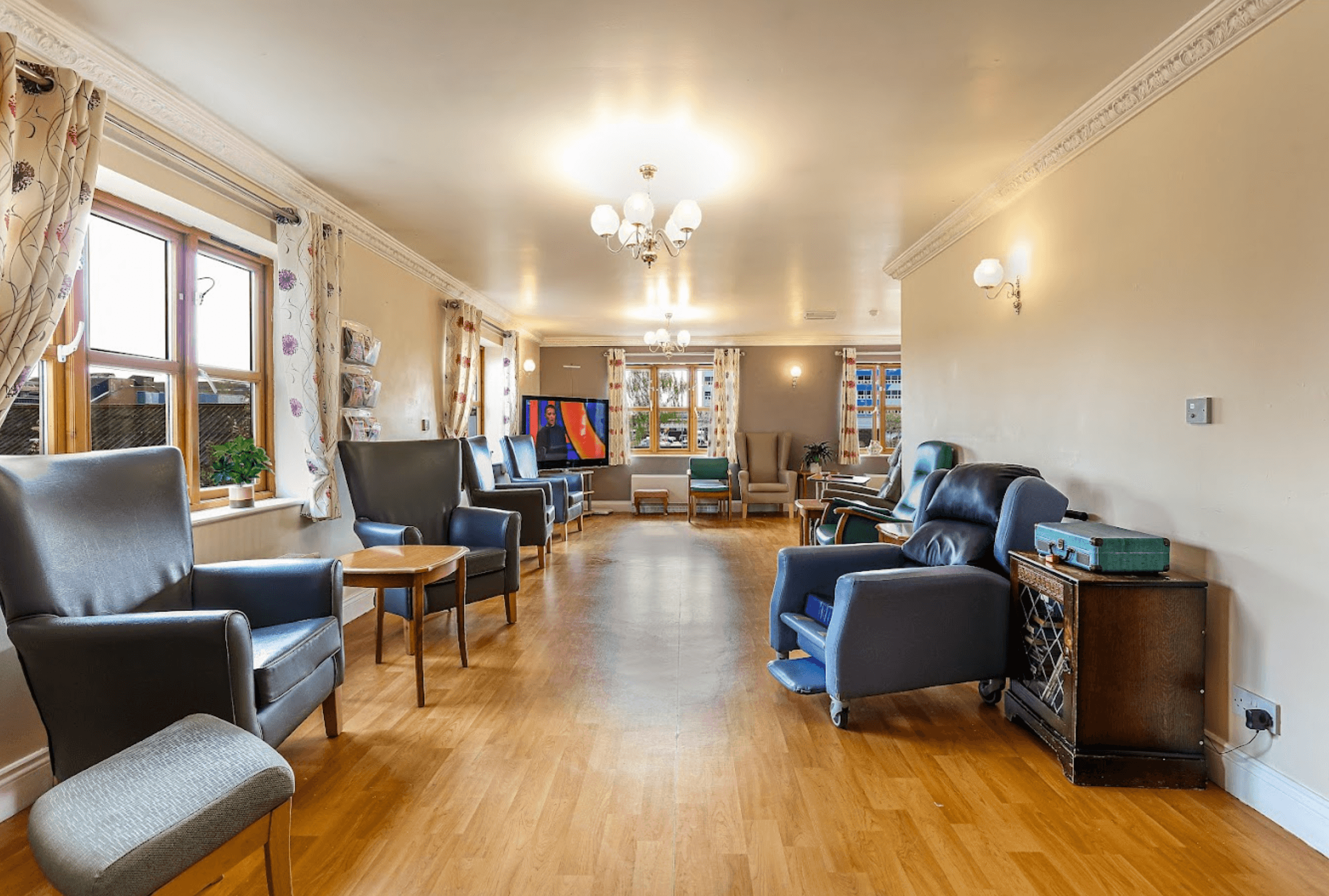 Lounge of Harmony House care home in Nuneaton, Warwickshire