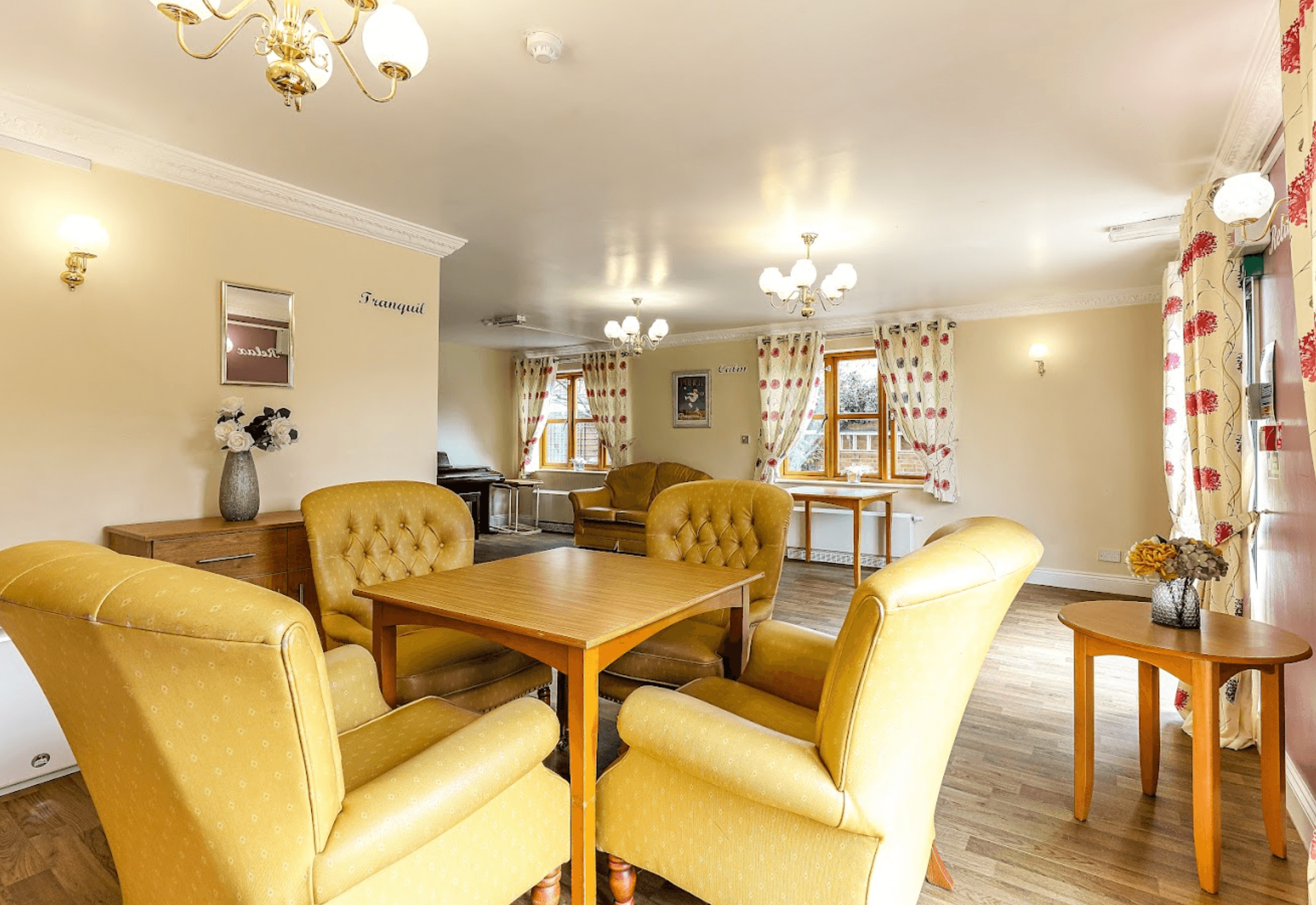 Dining room of Harmony House care home in Nuneaton, Warwickshire