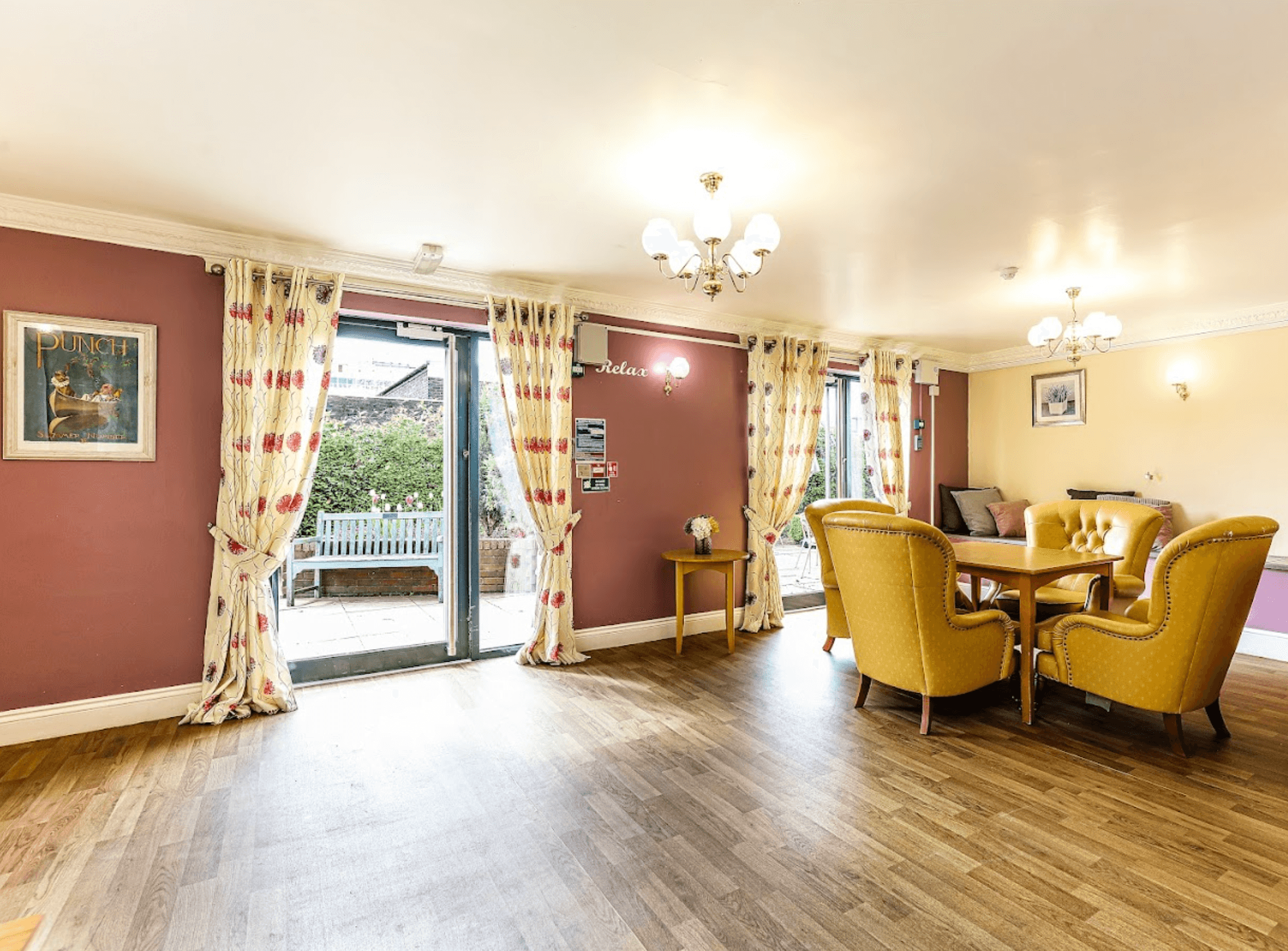 Lounge of Harmony House care home in Nuneaton, Warwickshire