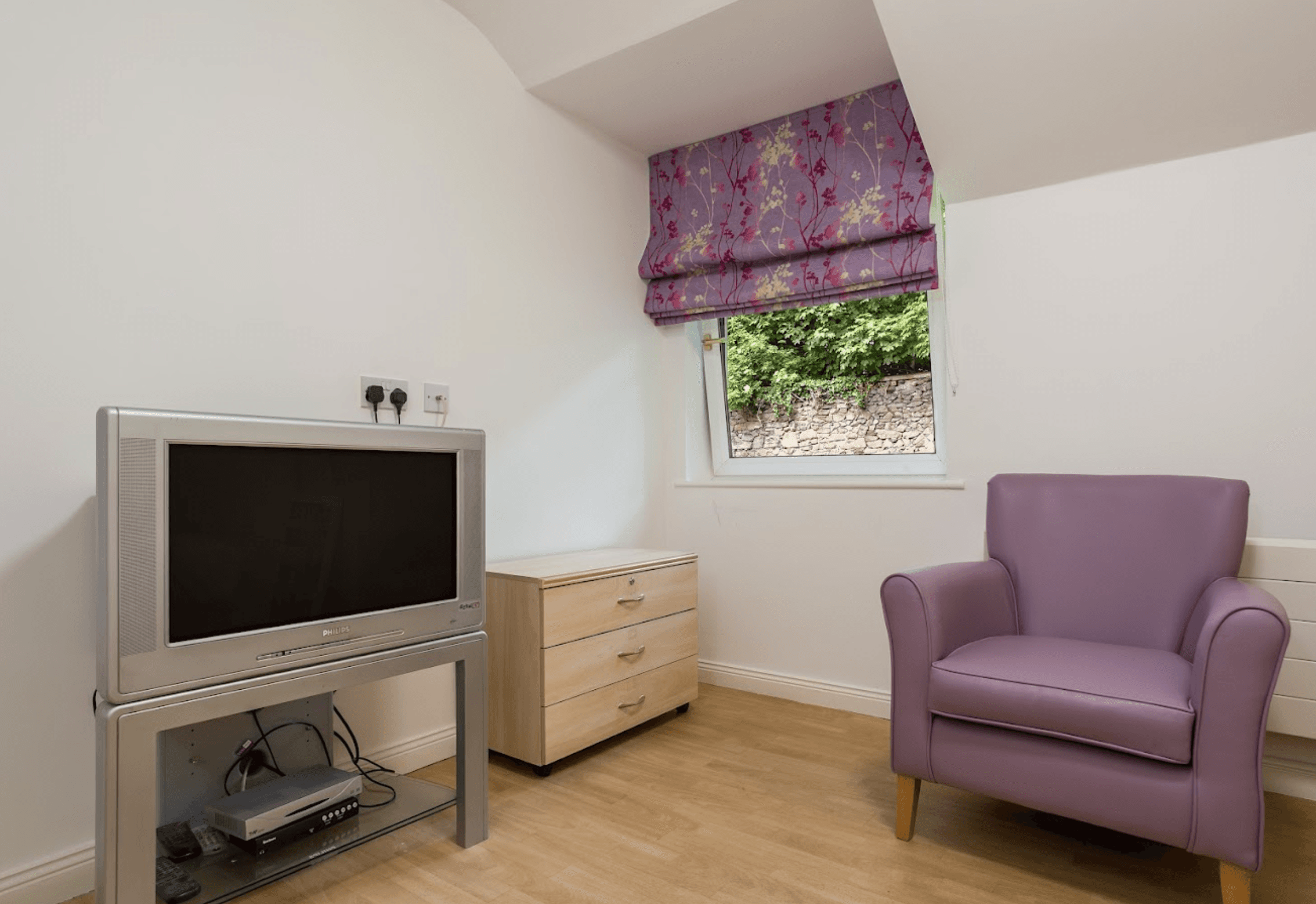 Lounge of Craigend Gardens care home in Glasgow, Scotland