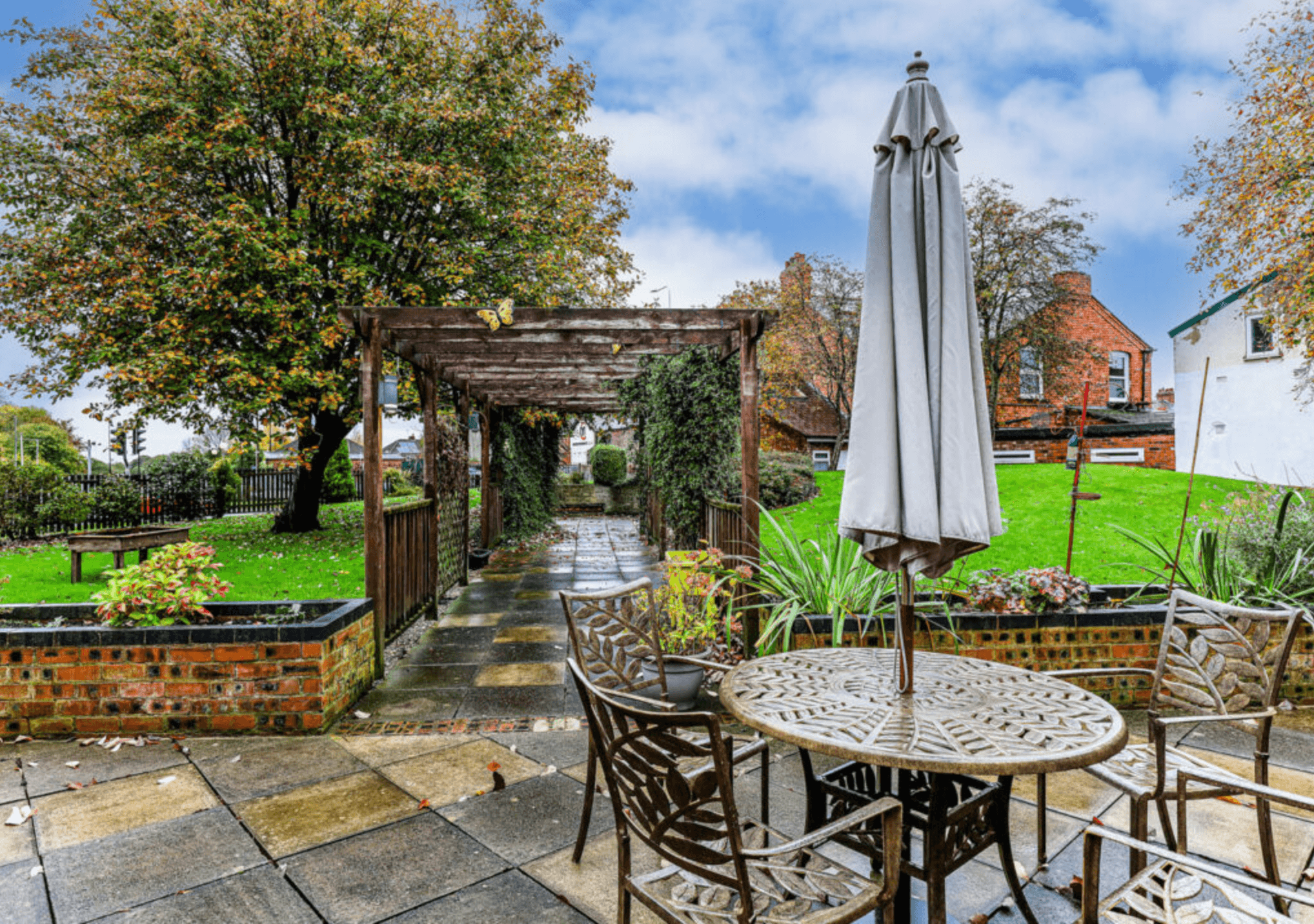 Garden of Crossways care home in Northwich, Cheshire