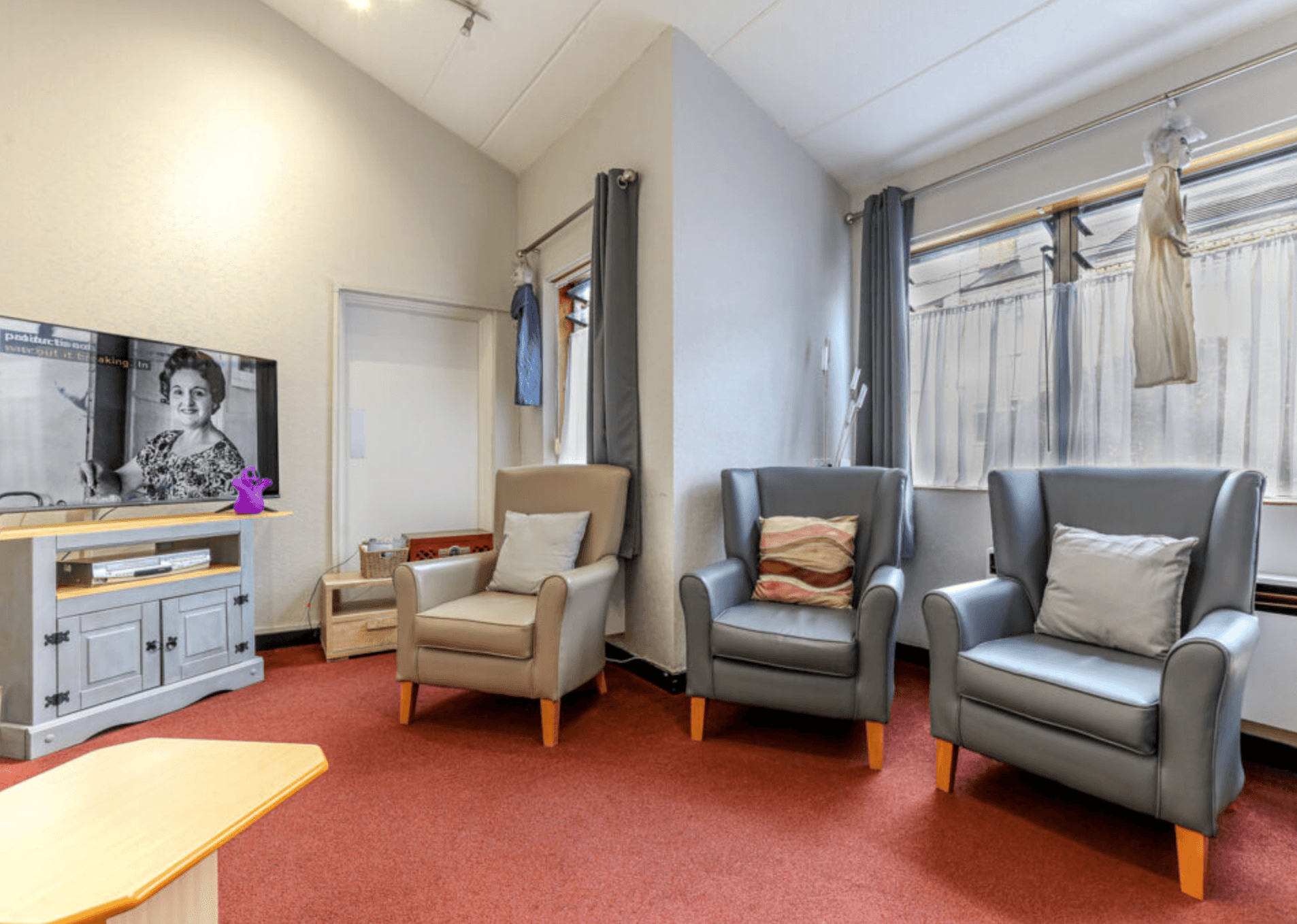 Lounge of Crossways care home in Northwich, Cheshire