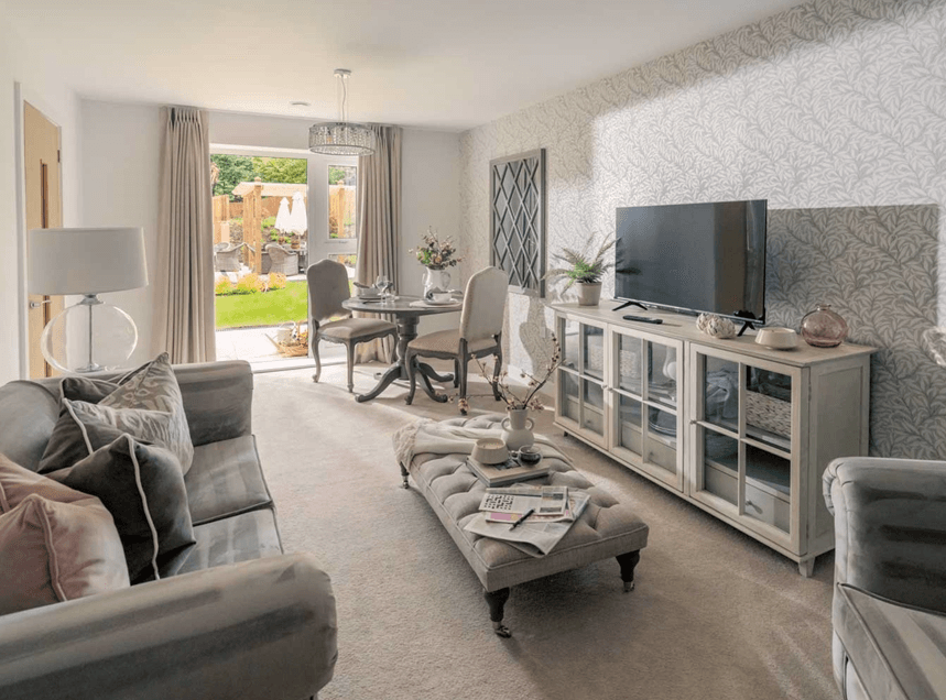 Lounge of Joules Place retirement development in Market Drayton, Shropshire