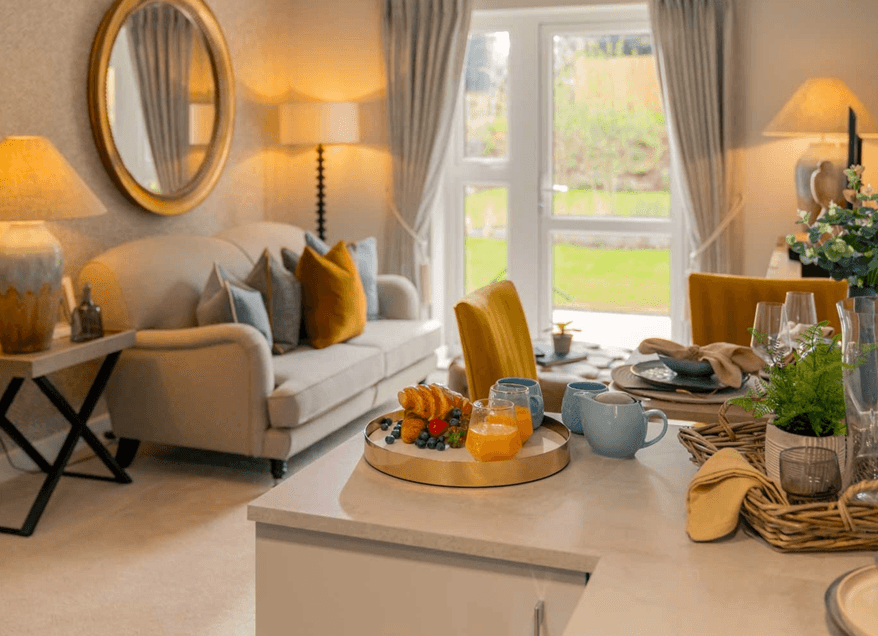 Lounge of Joules Place retirement development in Market Drayton, Shropshire