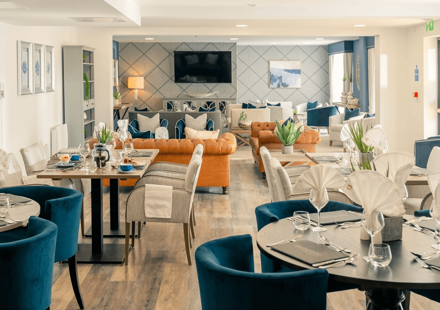 Lounge of Pym Court retirement development in Topsham, Exeter