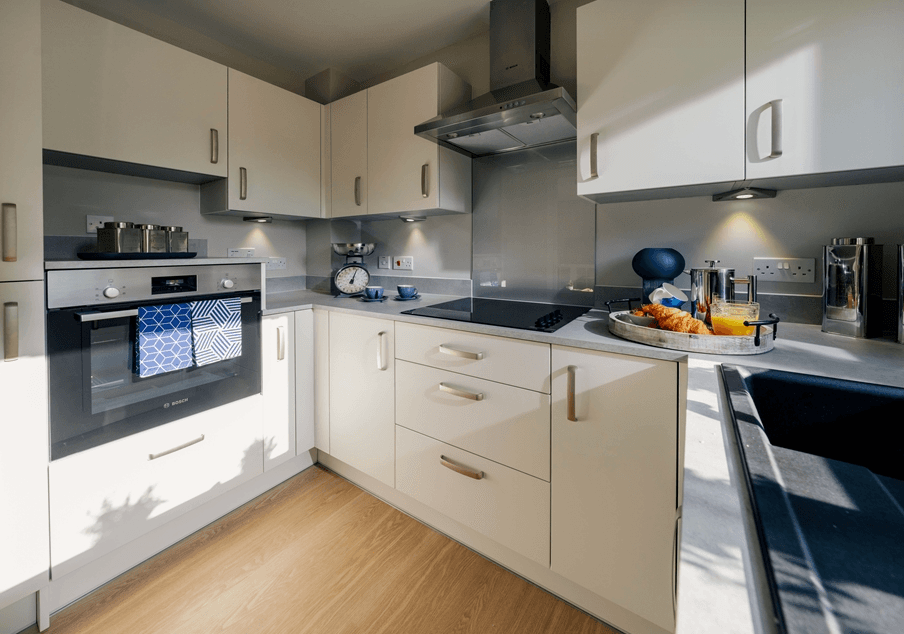 Kitchen of Pym Court retirement development in Topsham, Exeter
