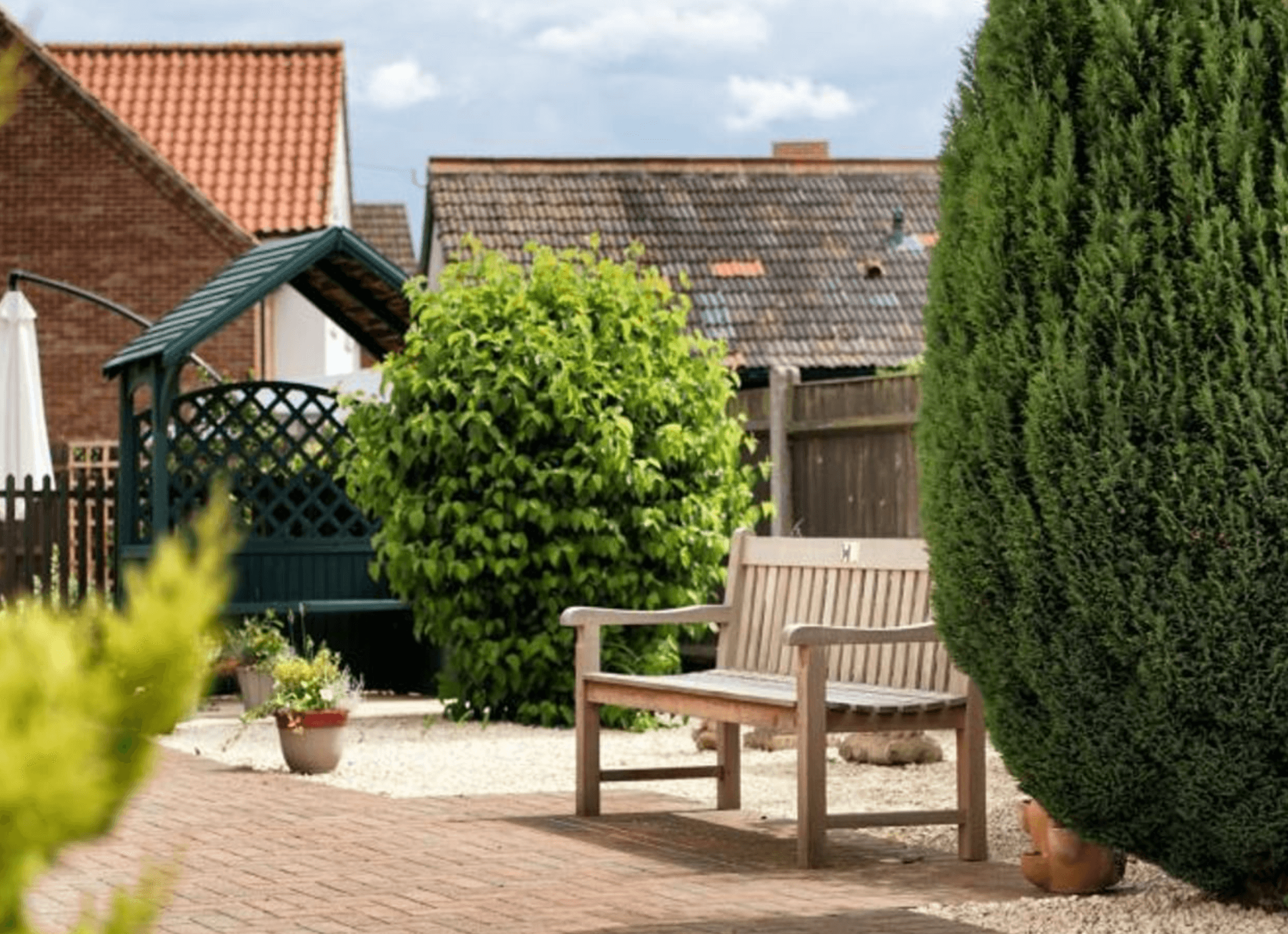 Garden of Brooklyn House care home in Attleborough, Norfolk