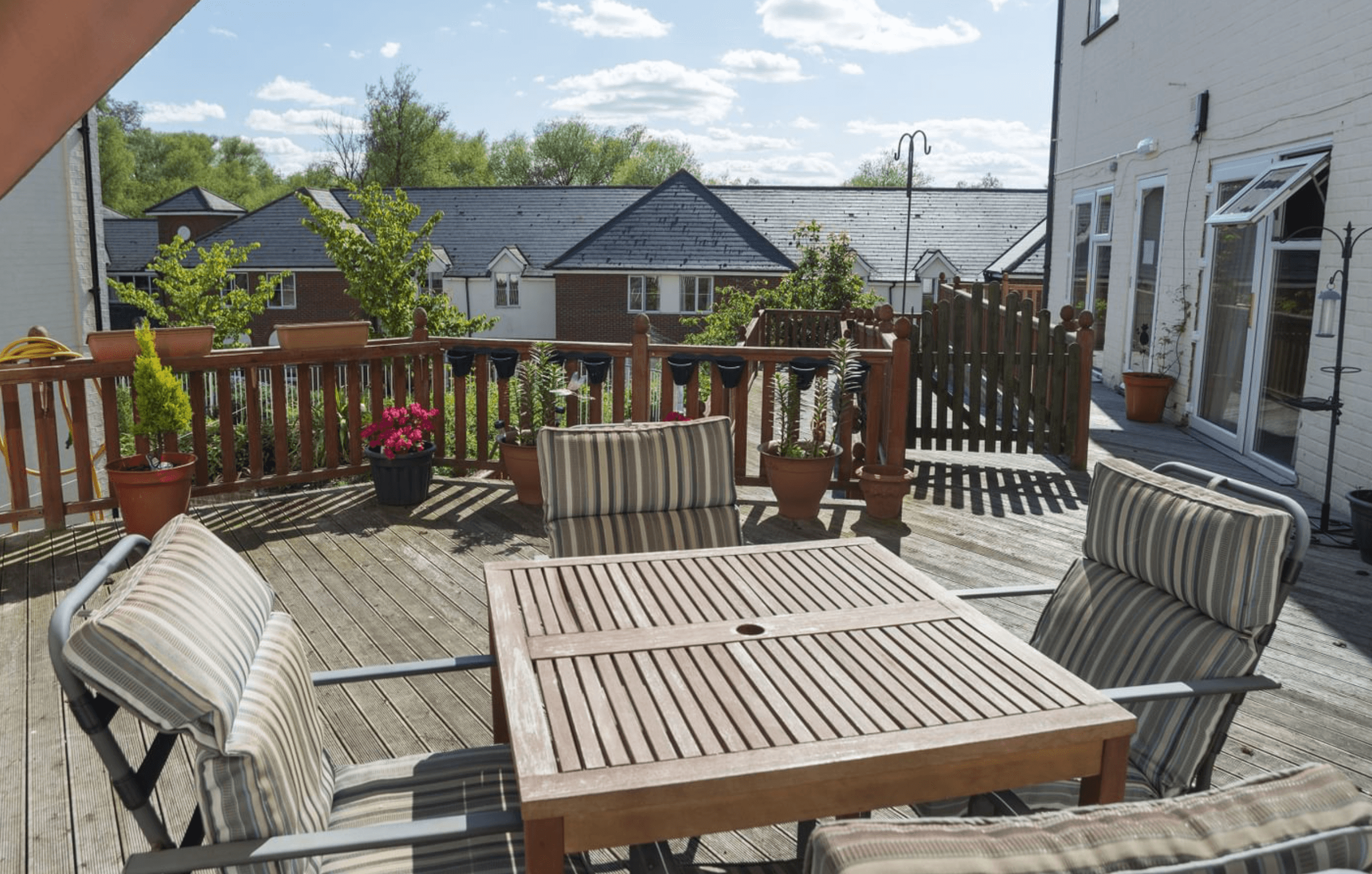 Garden of Hillside care home in Sudbury, Suffolk