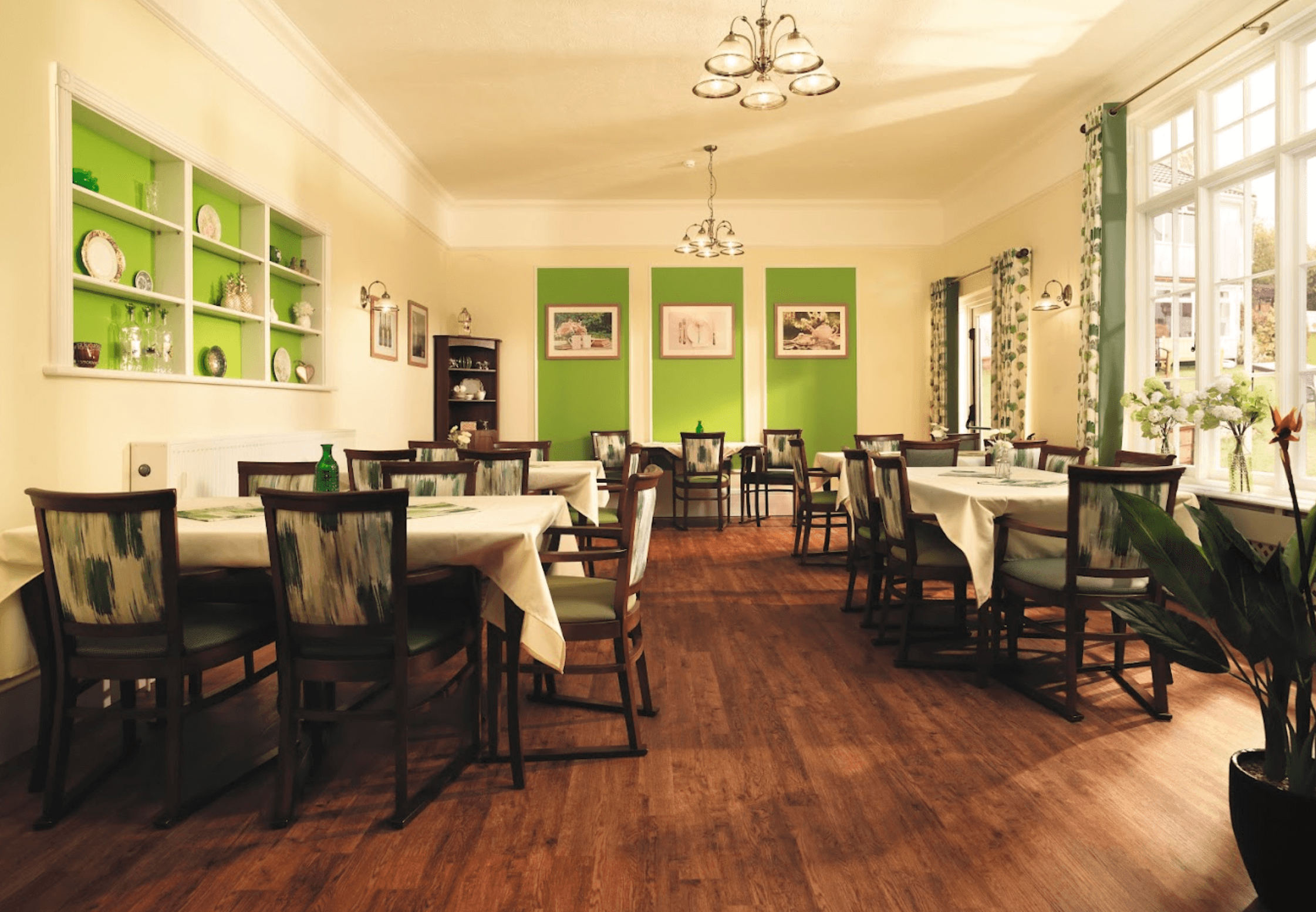 Dining area of The Elms care home in Bembridge, Isle of Wight