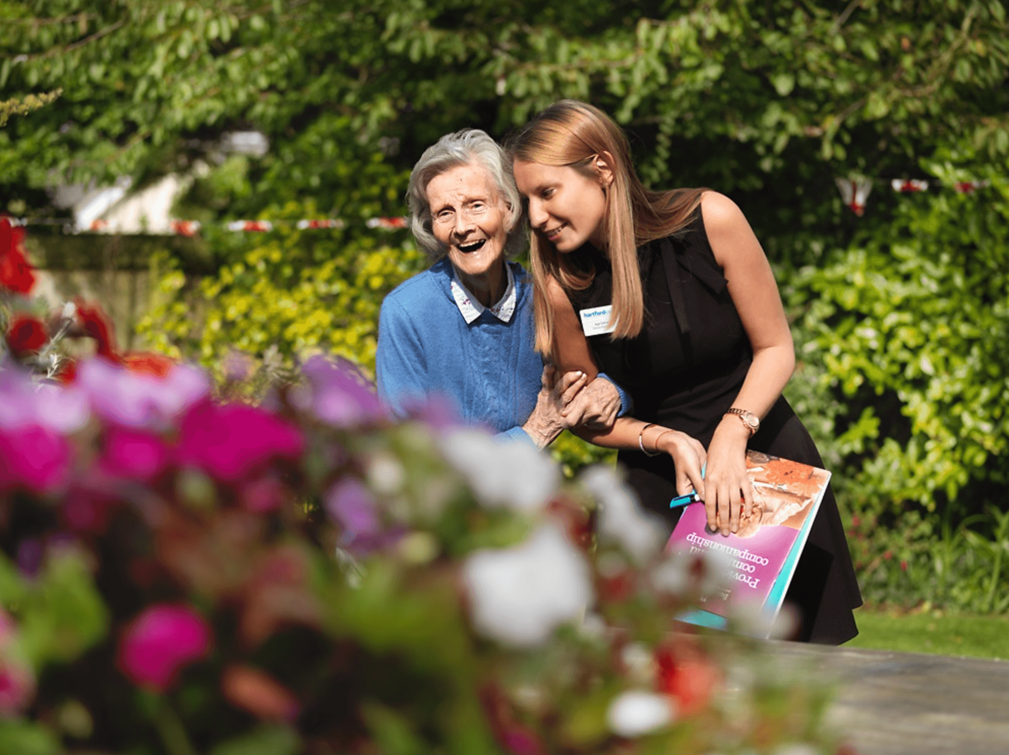 Garden and resident of Belford House care home in Alton, Hampshire