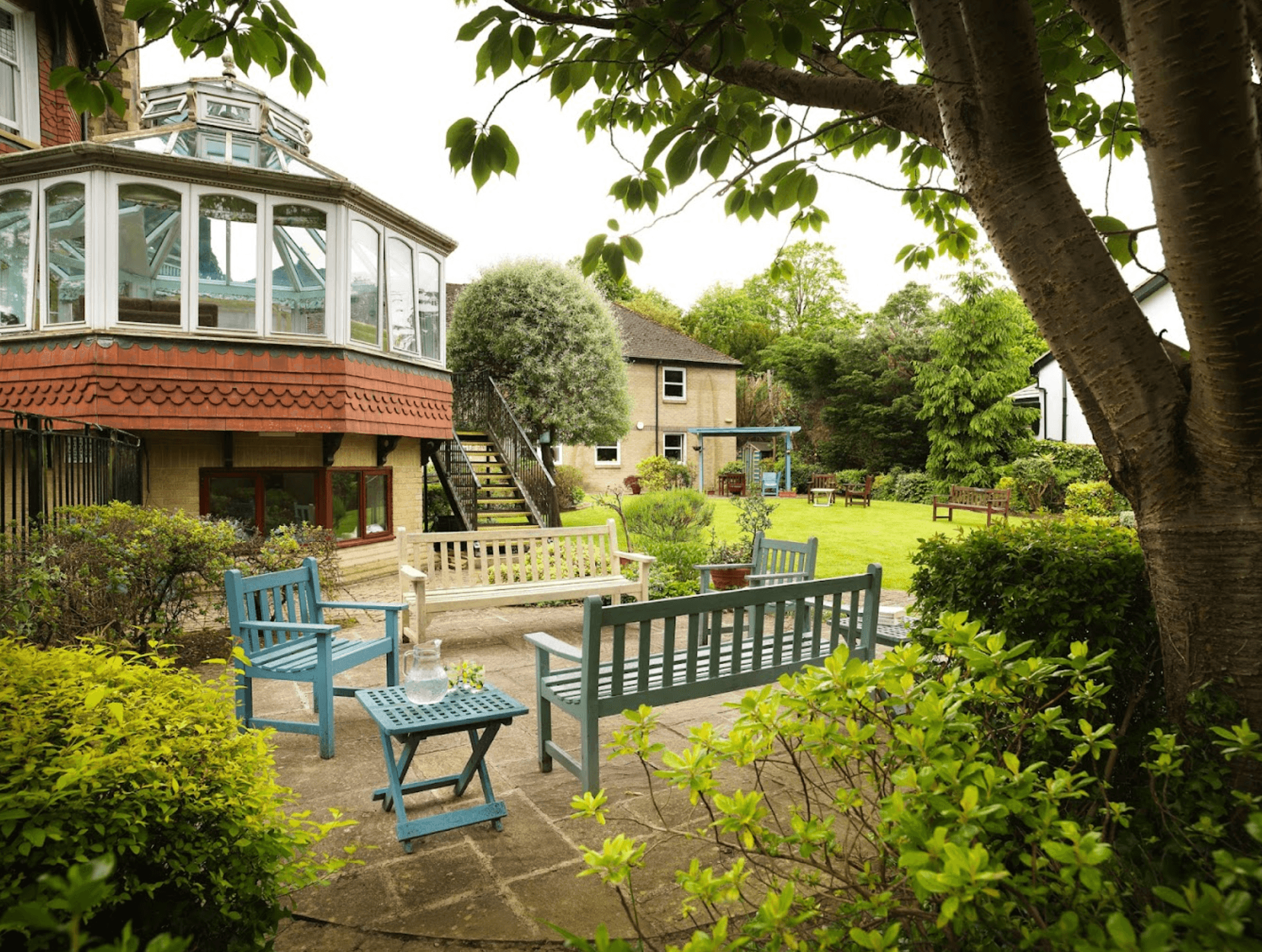 Garden of Stokeleigh care home in Stoke Bishop, Bristol