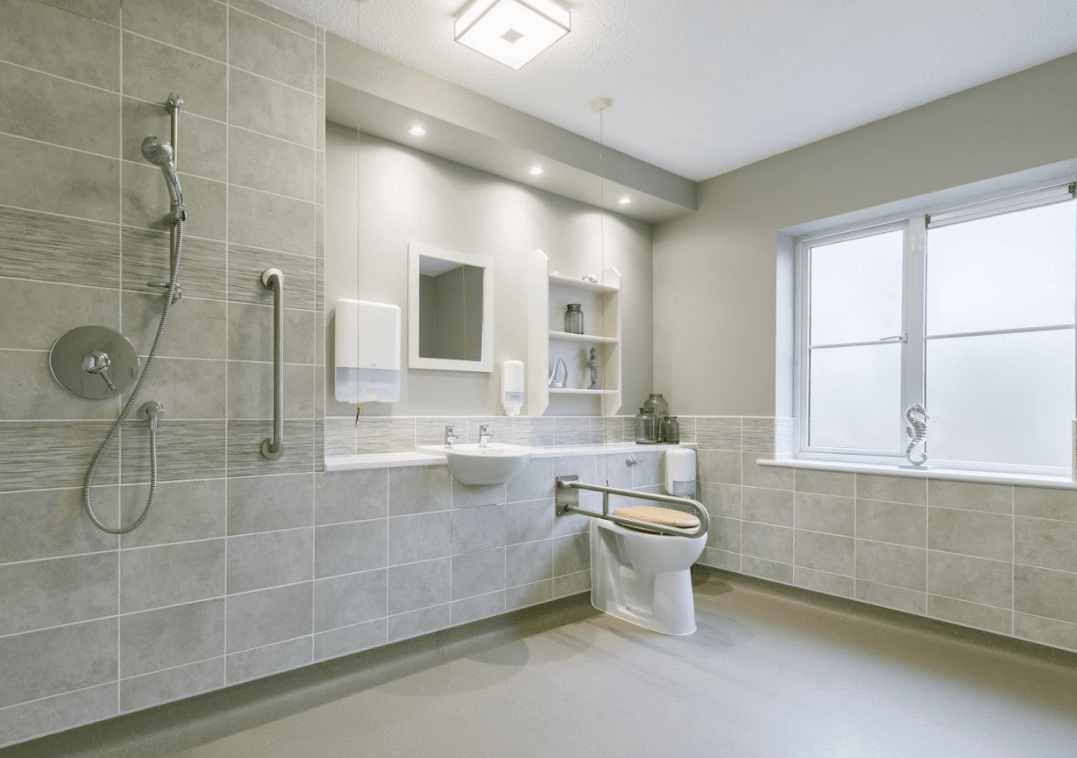 Bathroom of The Rhallt care home in Welshpool, Wales