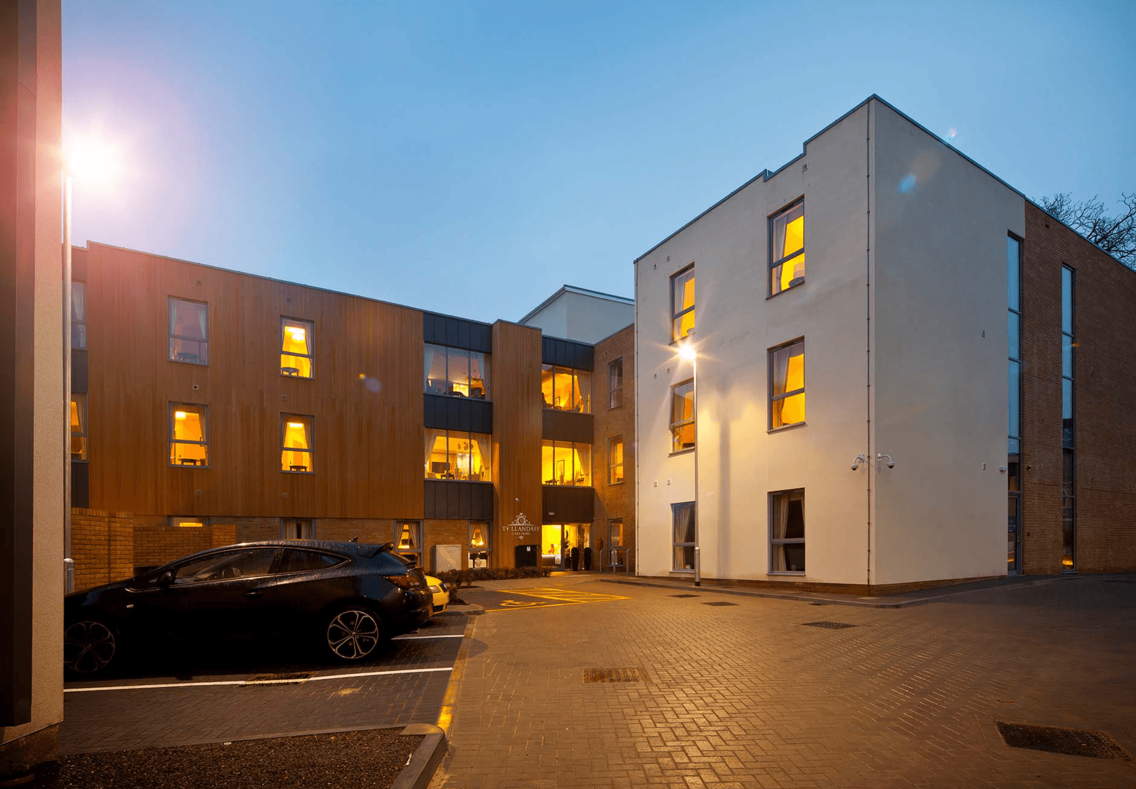 Exterior of Ty Llandaff care home in Cardiff, Wales