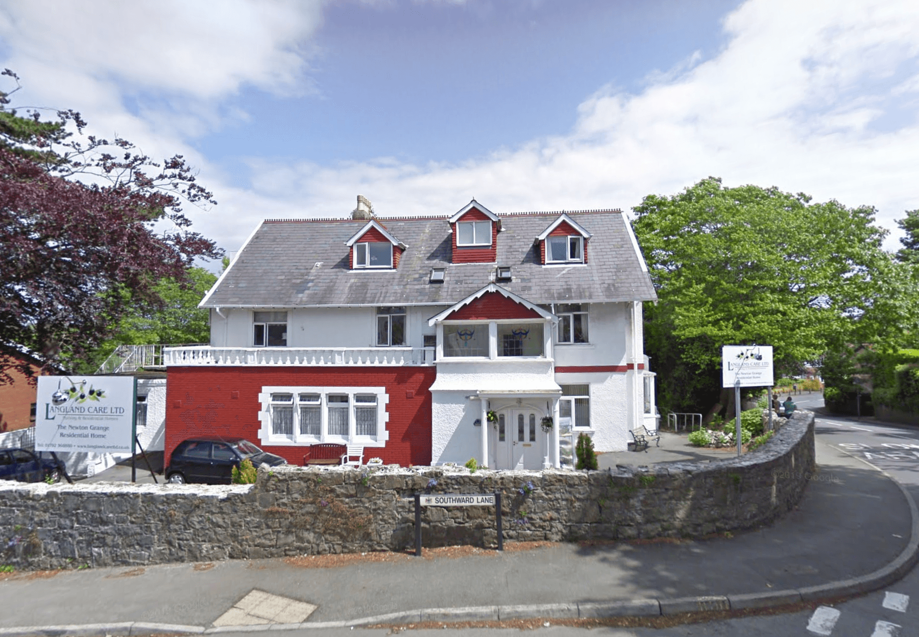 Exterior of The Newton Grange care home in Langland, Wales