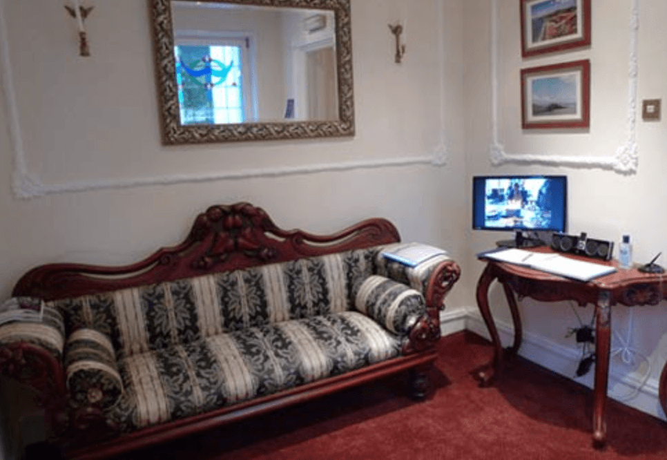 Seating area of The Newton Grange care home in Langland, Wales