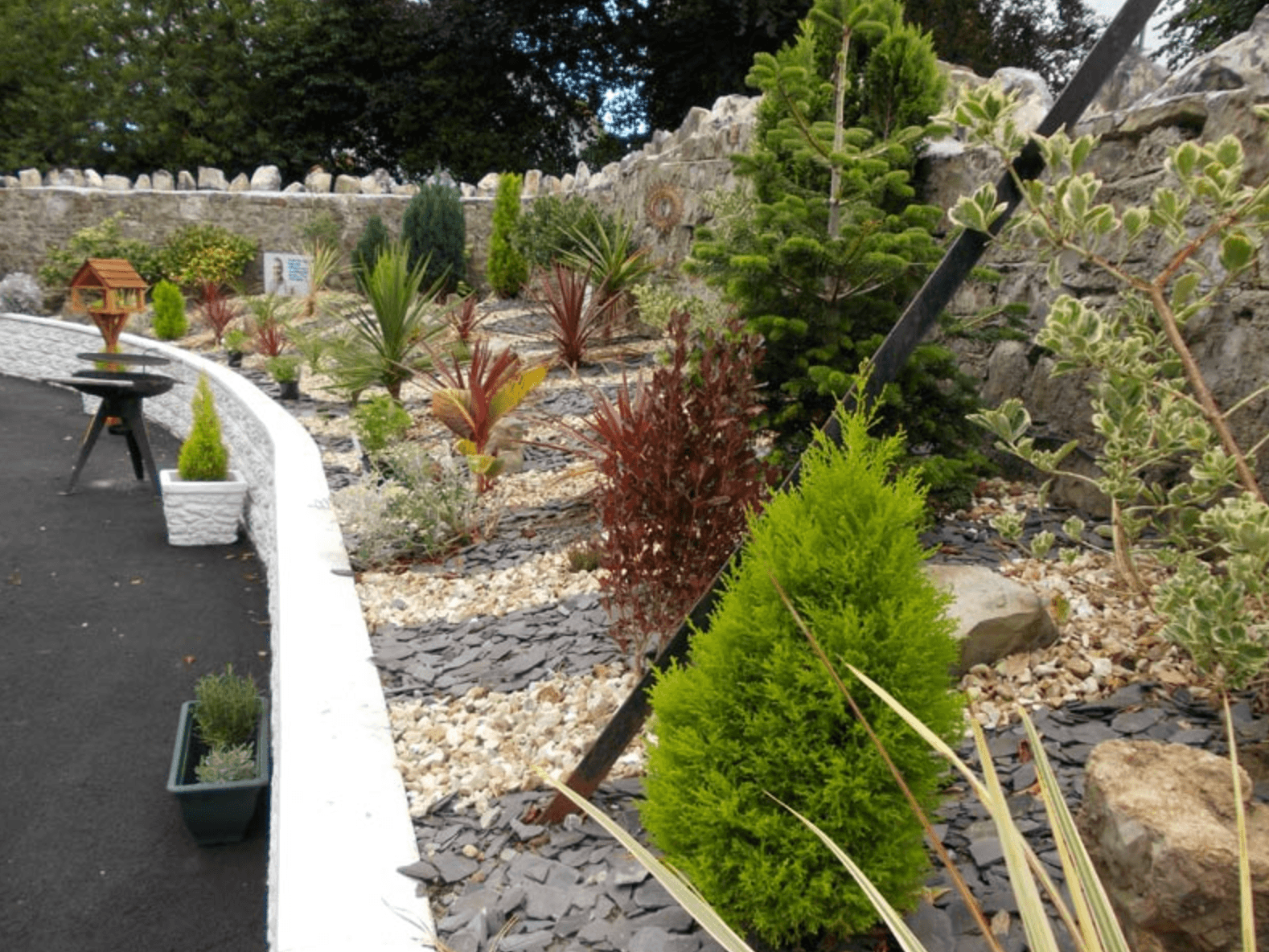 Garden of The Newton Grange care home in Langland, Wales