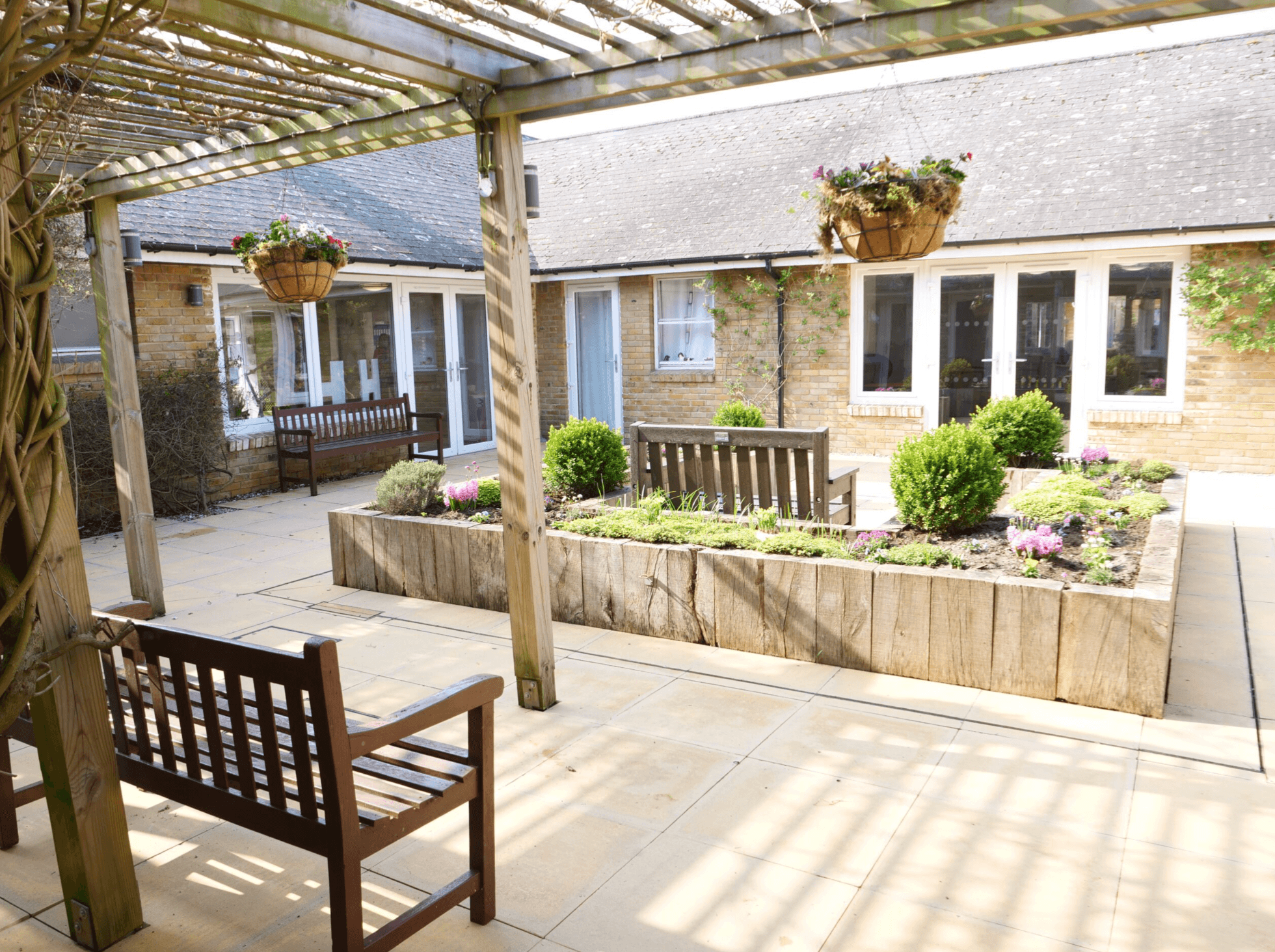 Garden of Hartley House care home in Cranbrook, Kent,