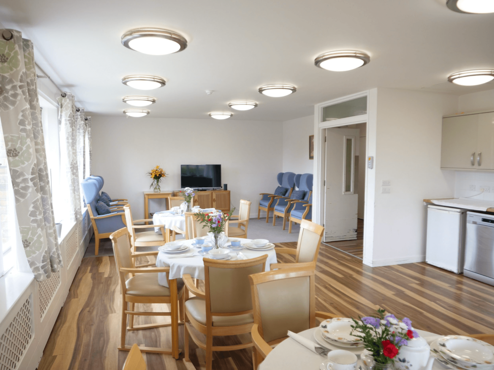 Dining room of Hartley House care home in Cranbrook, Kent,