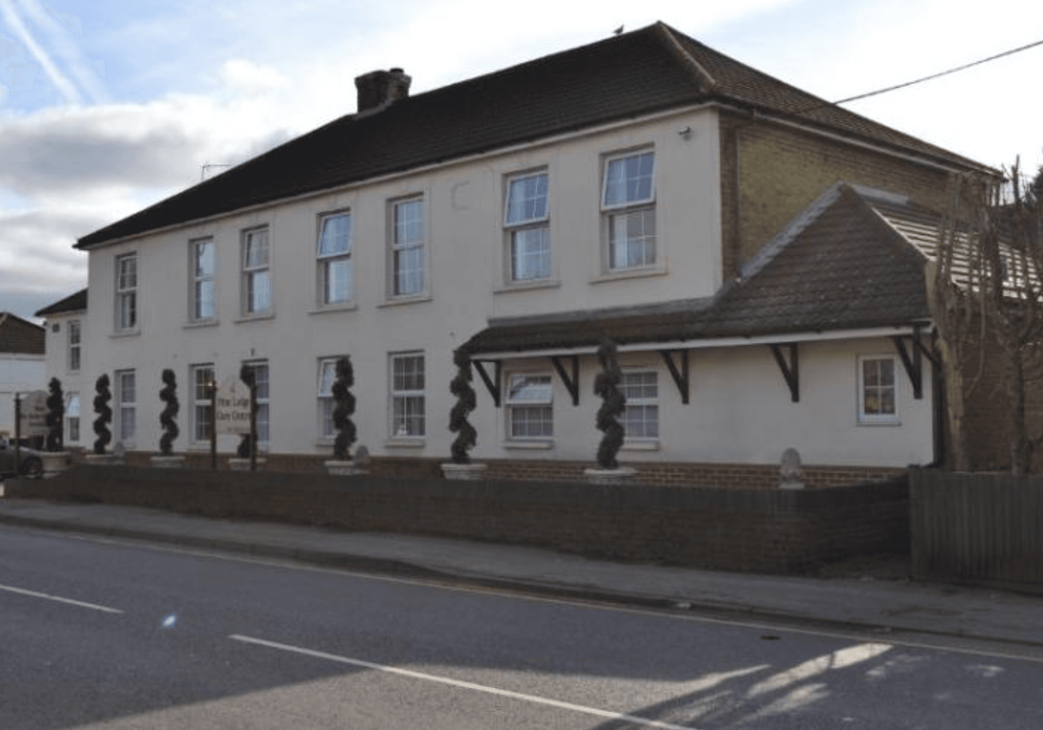 Exterior of Pine Lodge care home in Sittingbourne, Kent