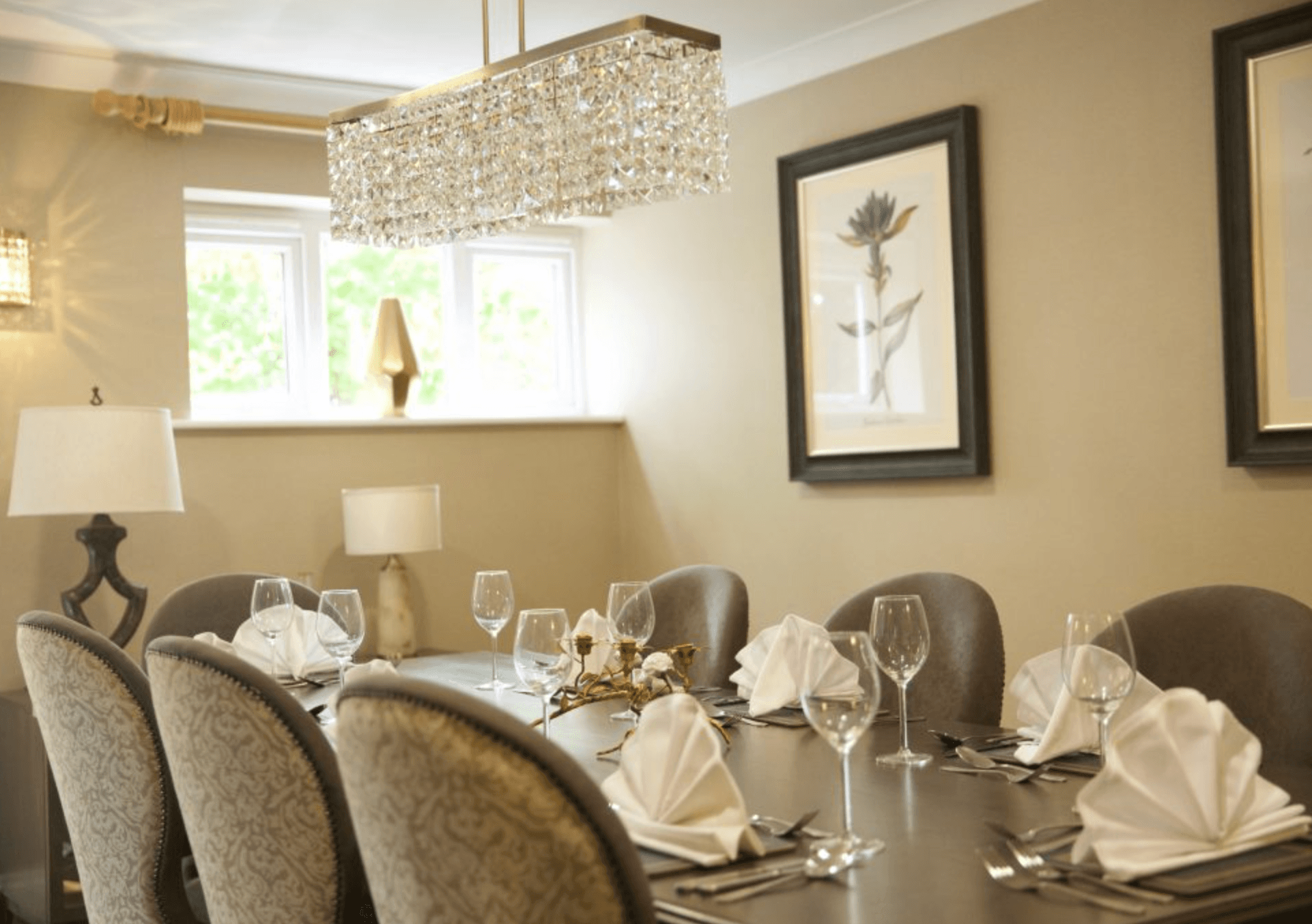 Private dining area of Carlton Court care home in Barnet, London