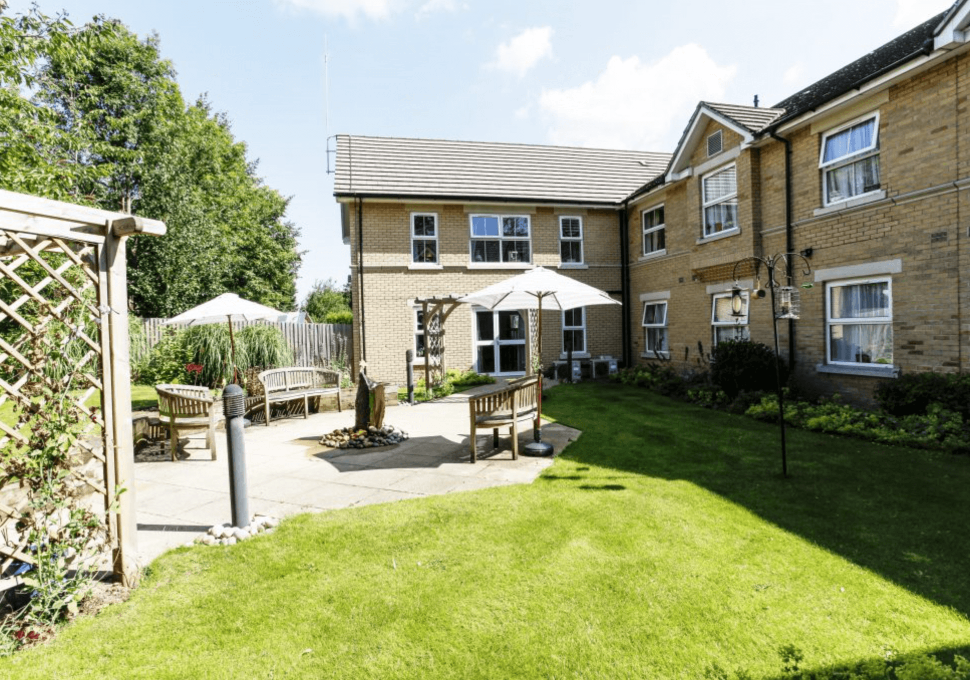 Garden of Cherry Hinton care home in Cambridge, Cambridgeshire