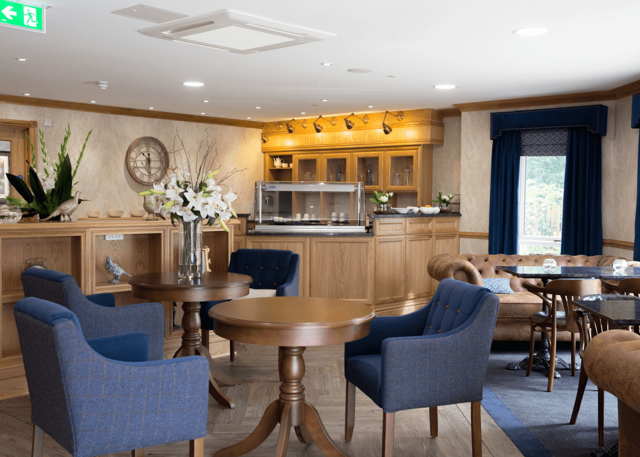 Lounge of Cuffley Manor care home in Potters Bar, Hertfordshire