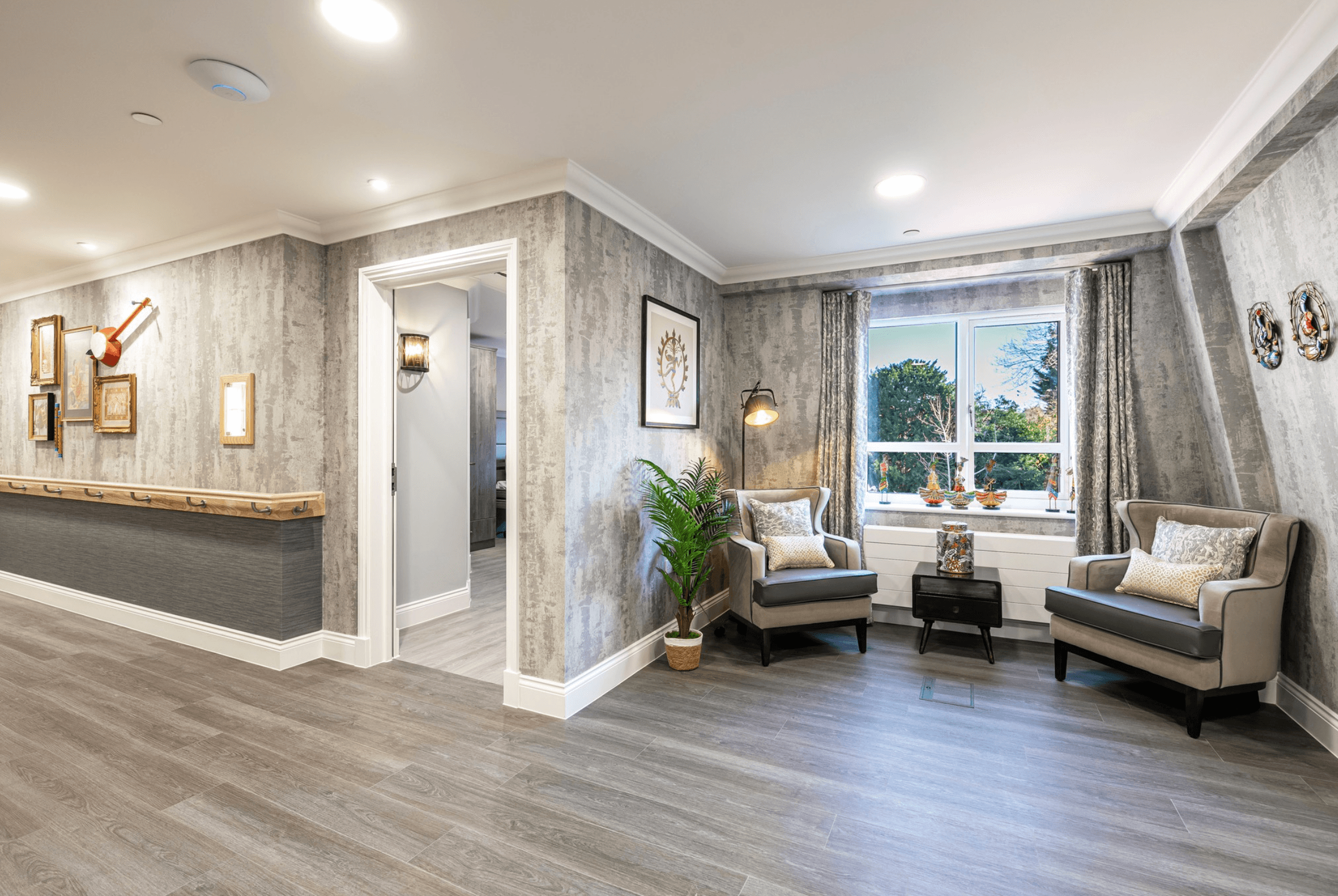 Seating area of Kailash Manor care home in Pinner, London