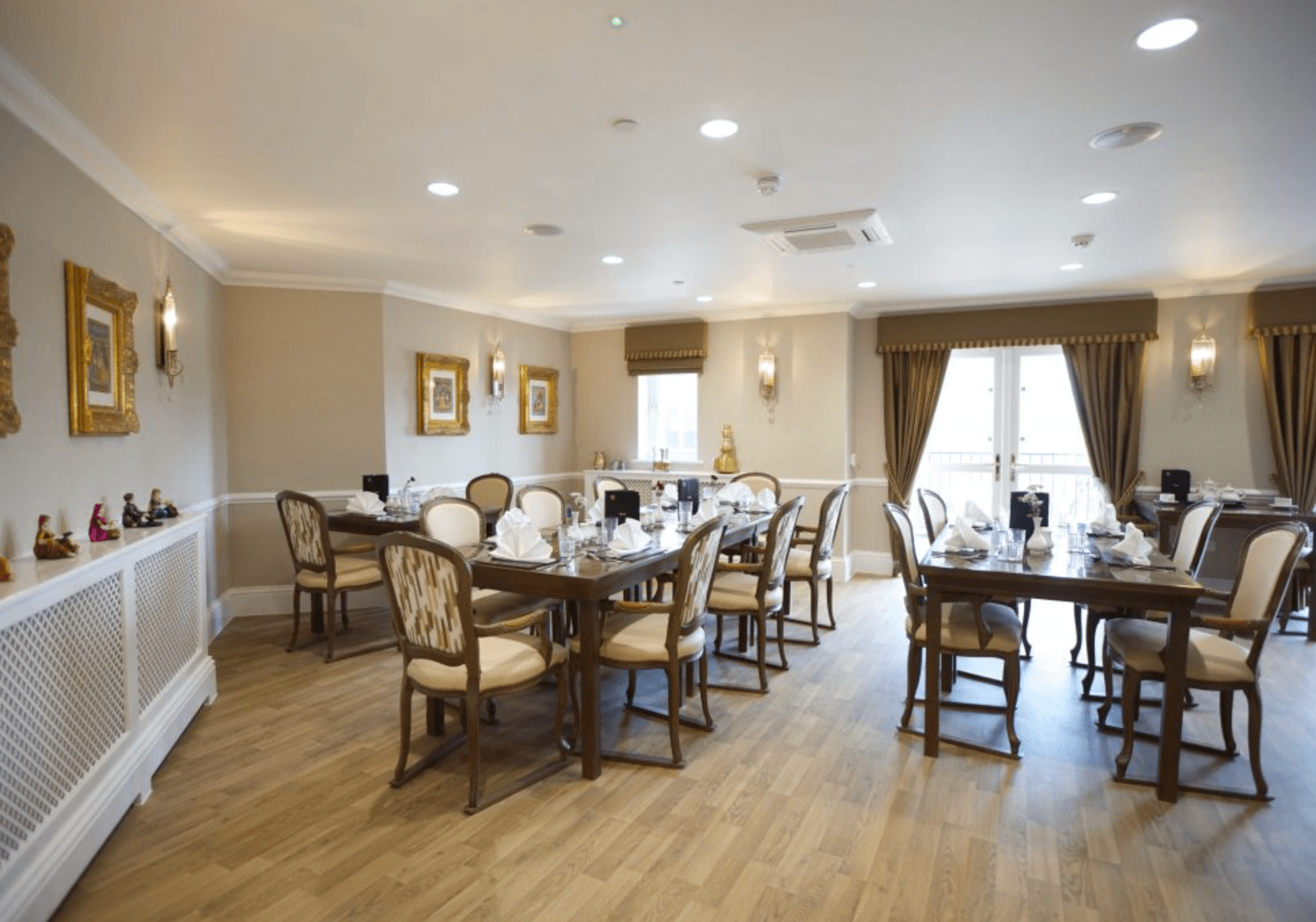 Dining area of Karuna Manor care home in Harrow, London