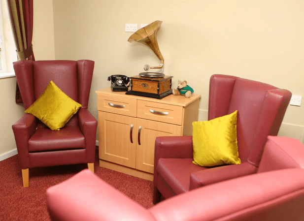 Lounge of Ardenlea Court care home in Solihull, West Midlands