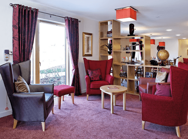 Lounge of Warren Lodge care home in Ashford, Kent