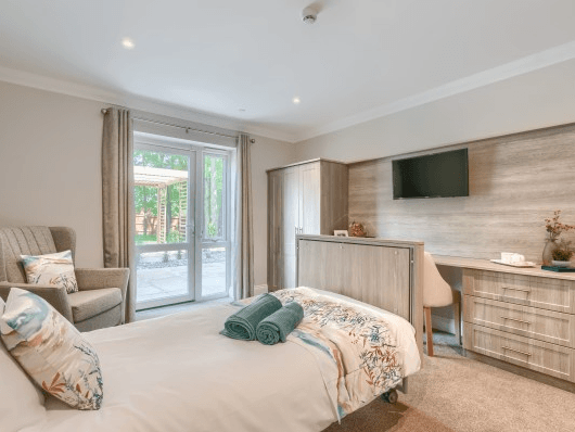 Bedroom of The Maples care home in Telford, Shropshire