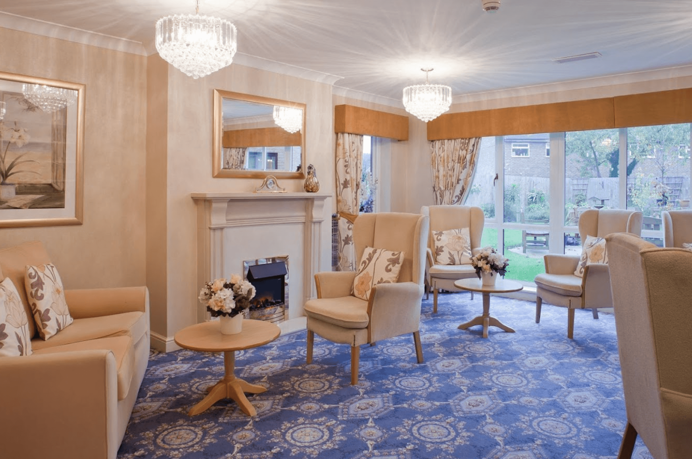 Lounge of Berkeley House care home in Hull, East Yorkshire