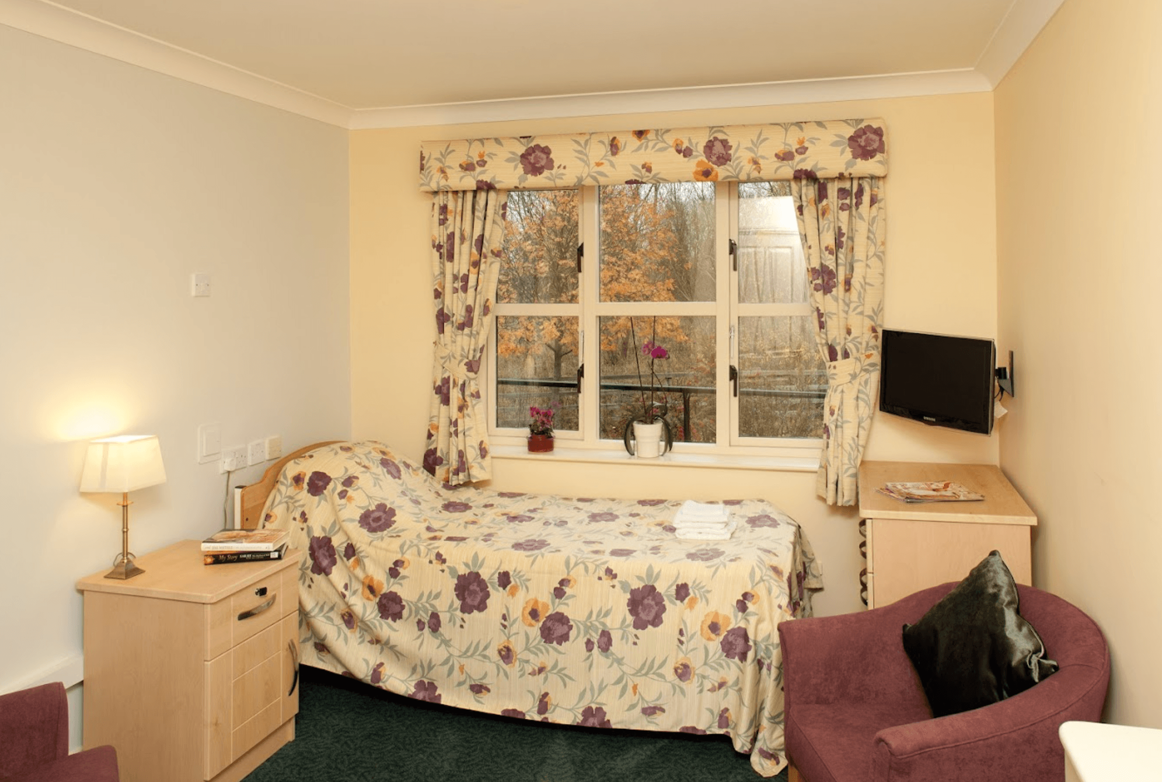 Bedroom of The Priory care home in Solihull, West Midlands