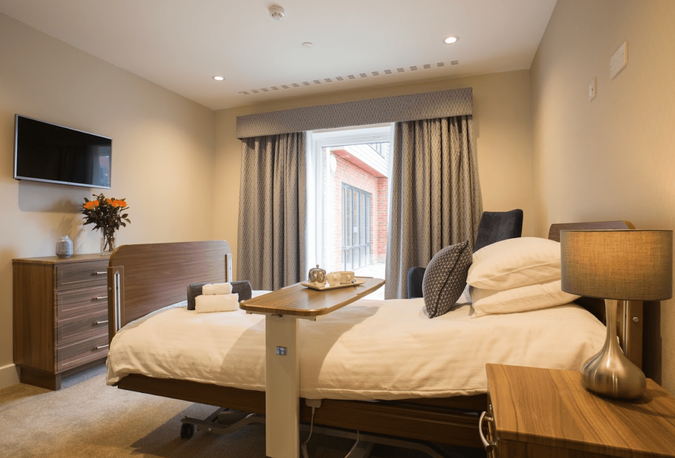 Bedroom of The Goldbridge care home in Haywards Health, Sussex