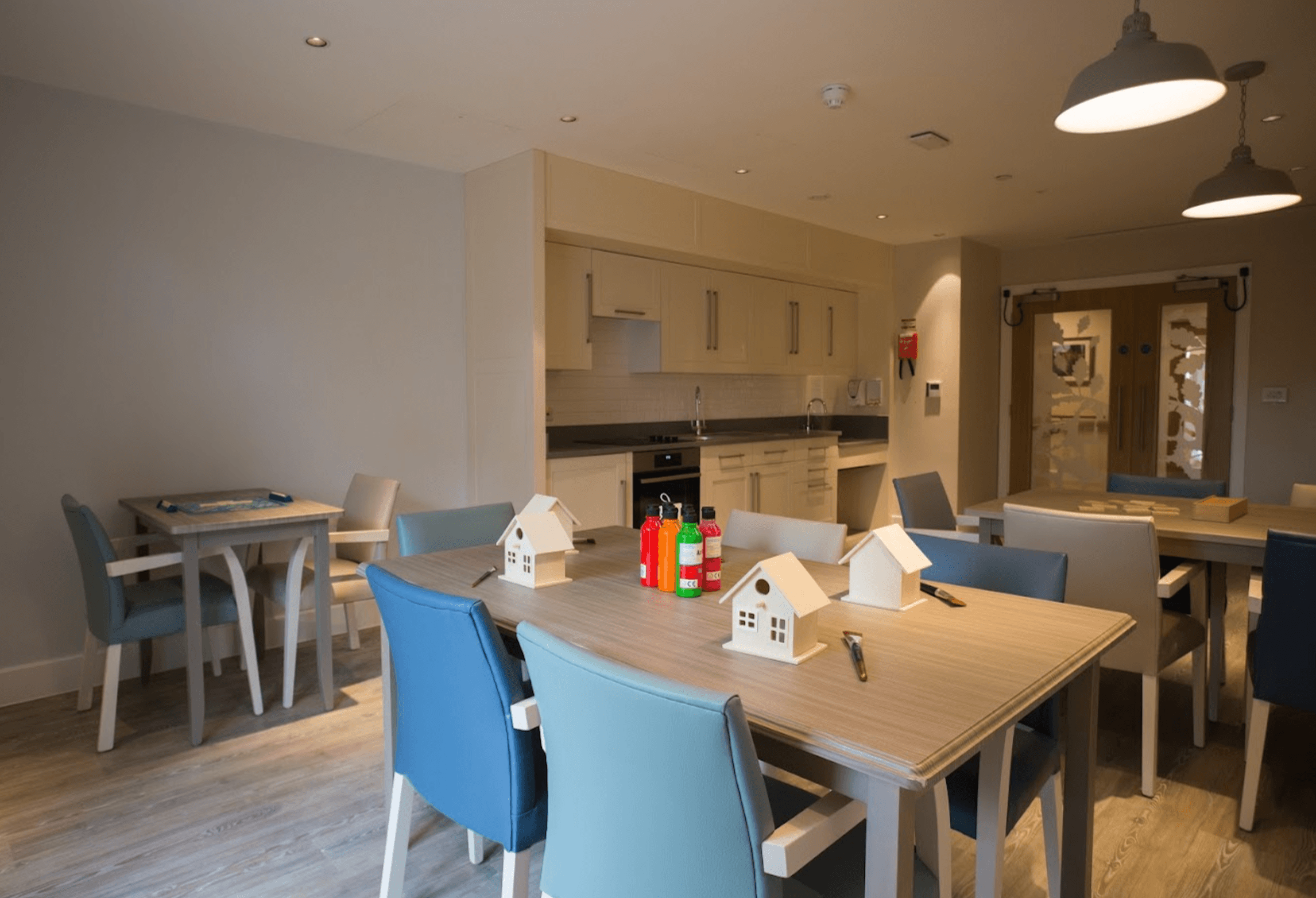 Dining room of The Goldbridge care home in Haywards Health, Sussex