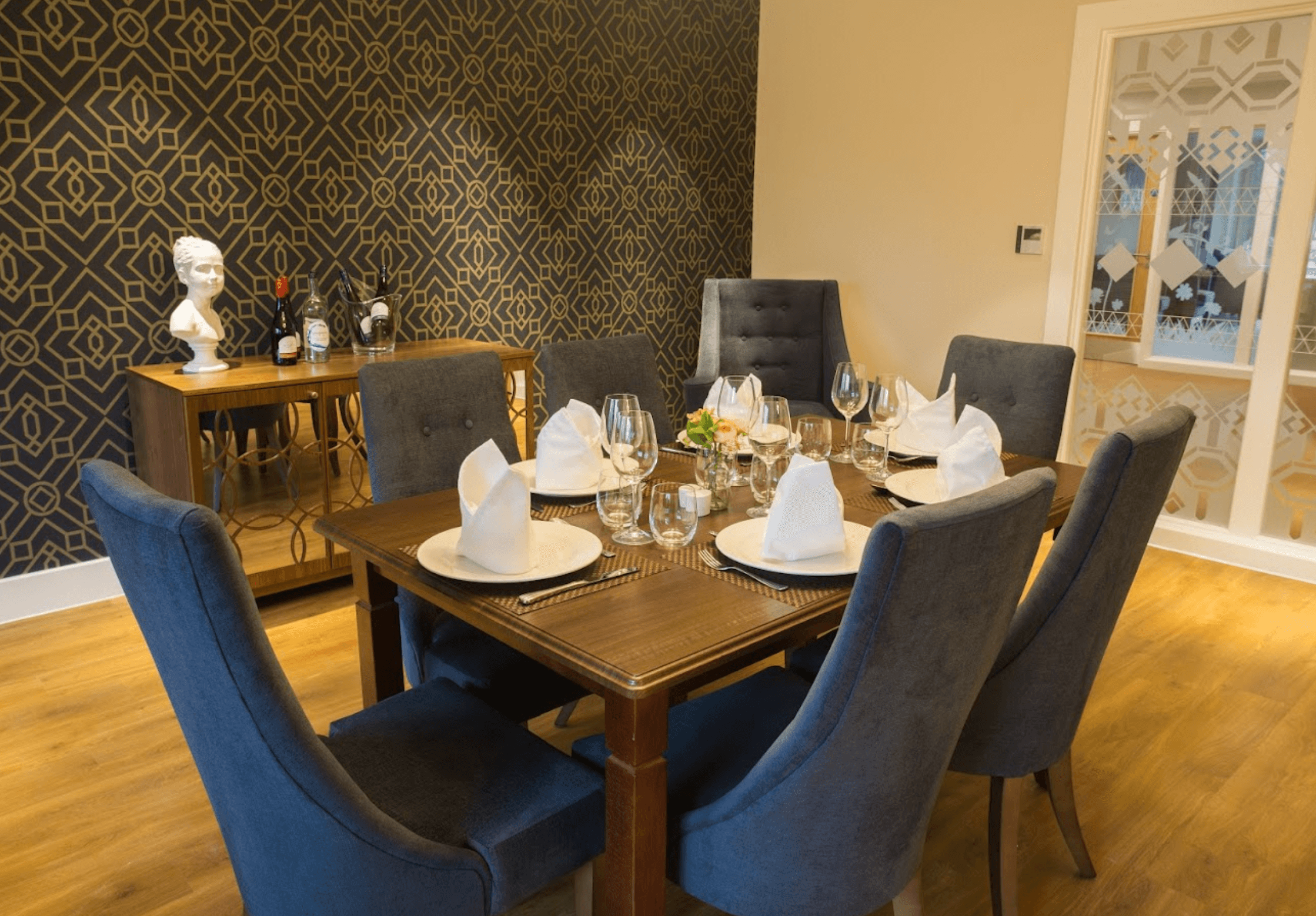 Private Dining Room of The Goldbridge care home in Haywards Health, Sussex