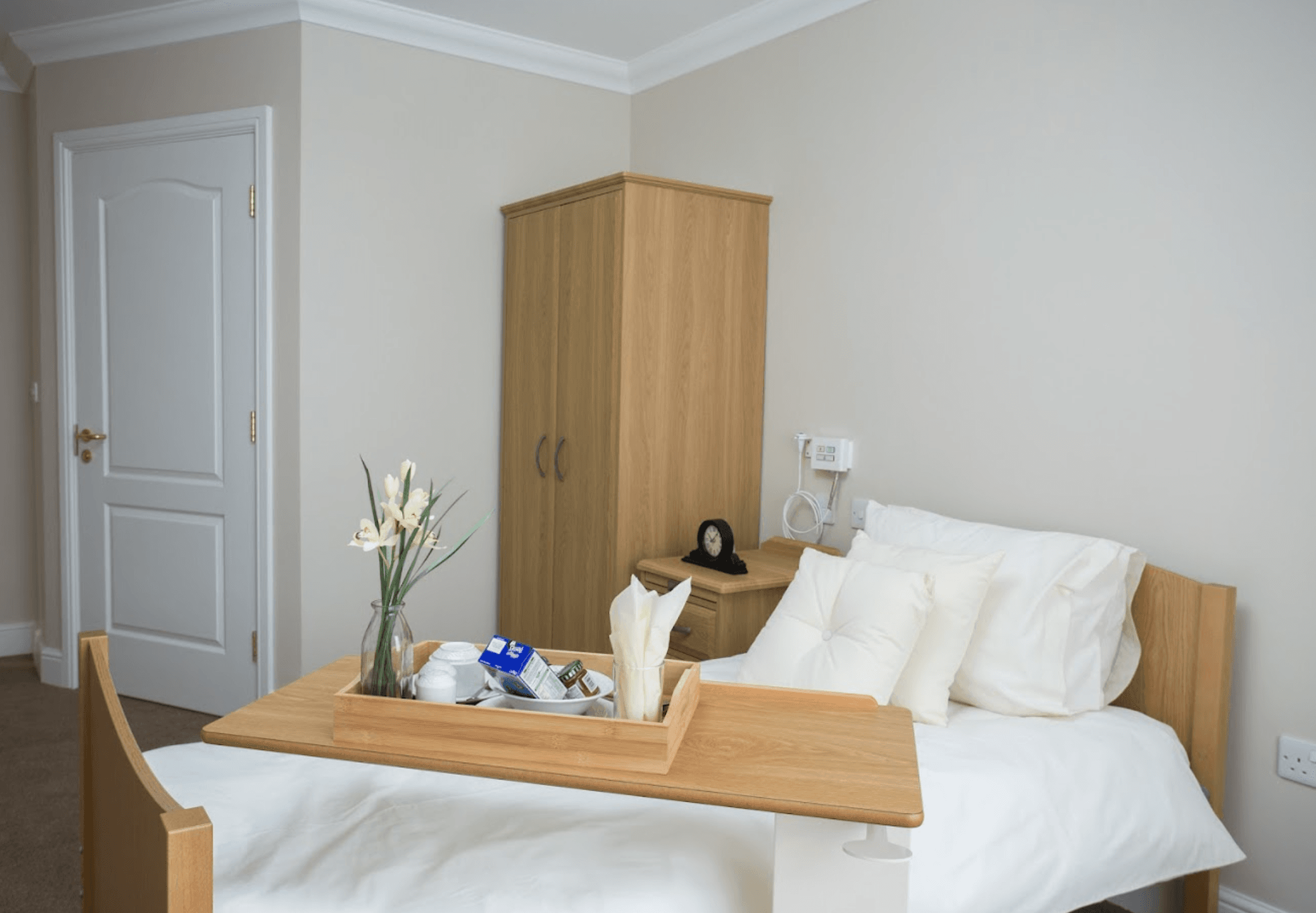 Bedroom of Wykebeck Court care home in Leeds, Yorkshire