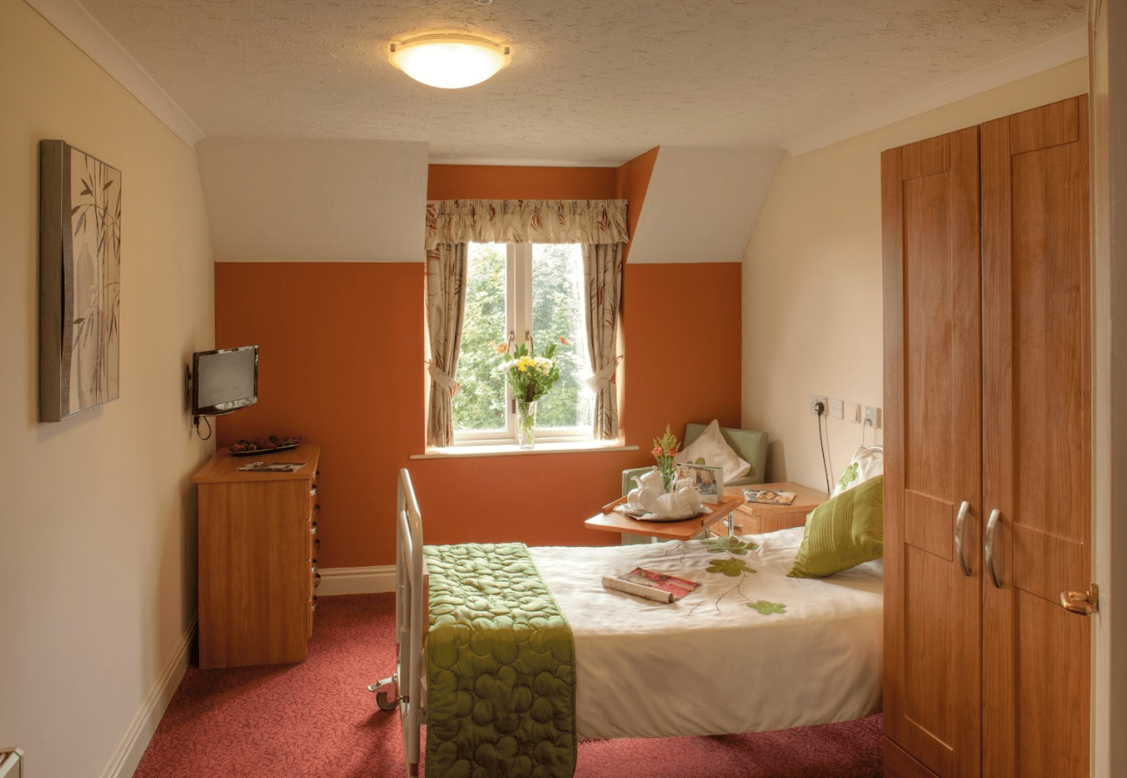 Bedroom of Middlesex Manor care home in Wembley, London