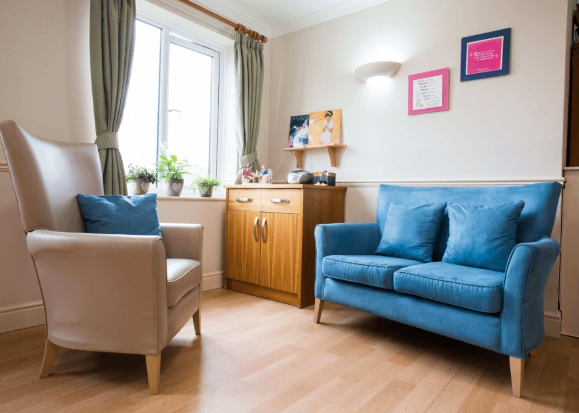 Lounge of Middlesex Manor care home in Wembley, London