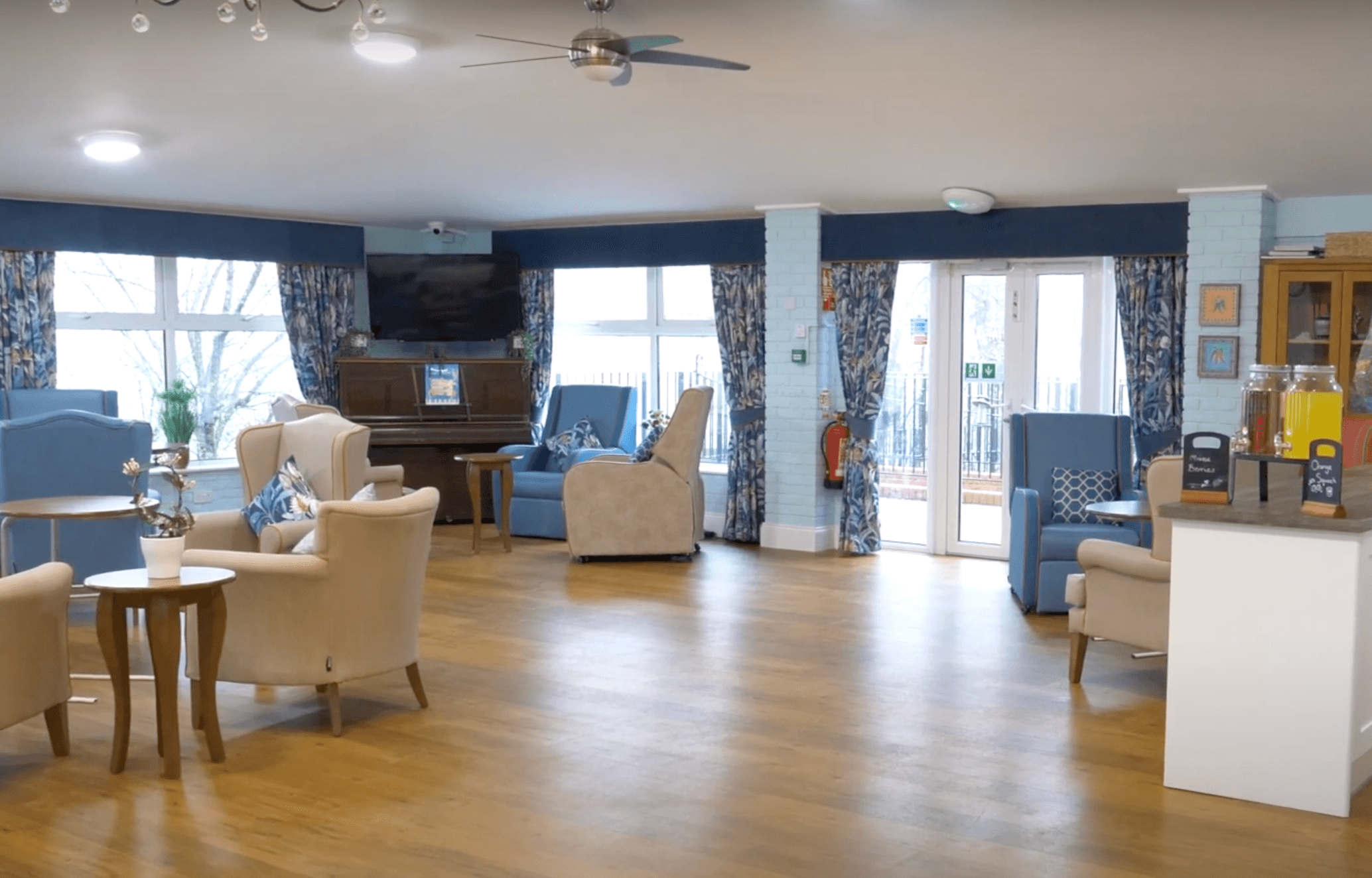 Kitchen area of Ashley Grange care home in Downton, Wiltshire