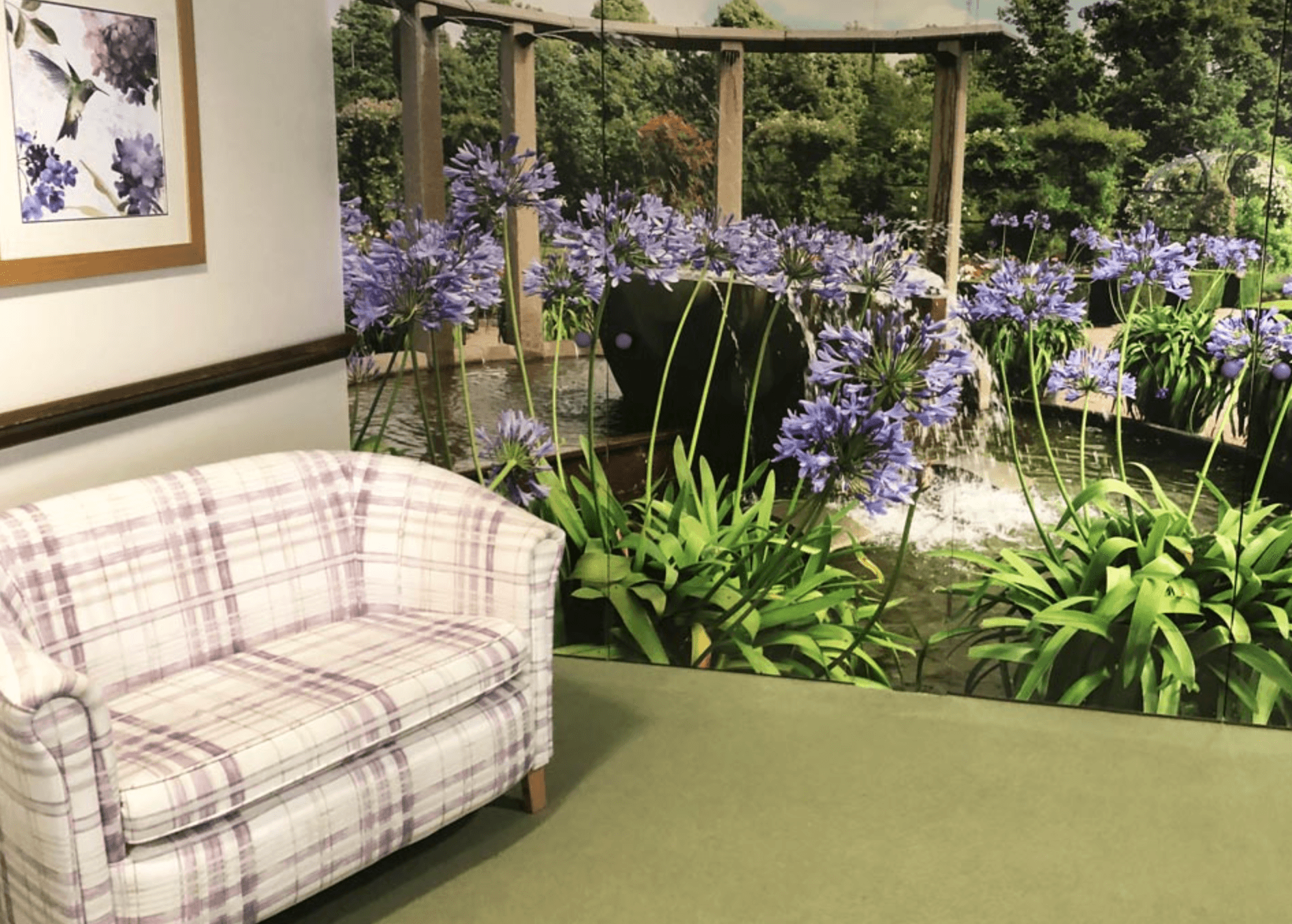 Lounge of Buxton House care home in Weymouth, Dorset