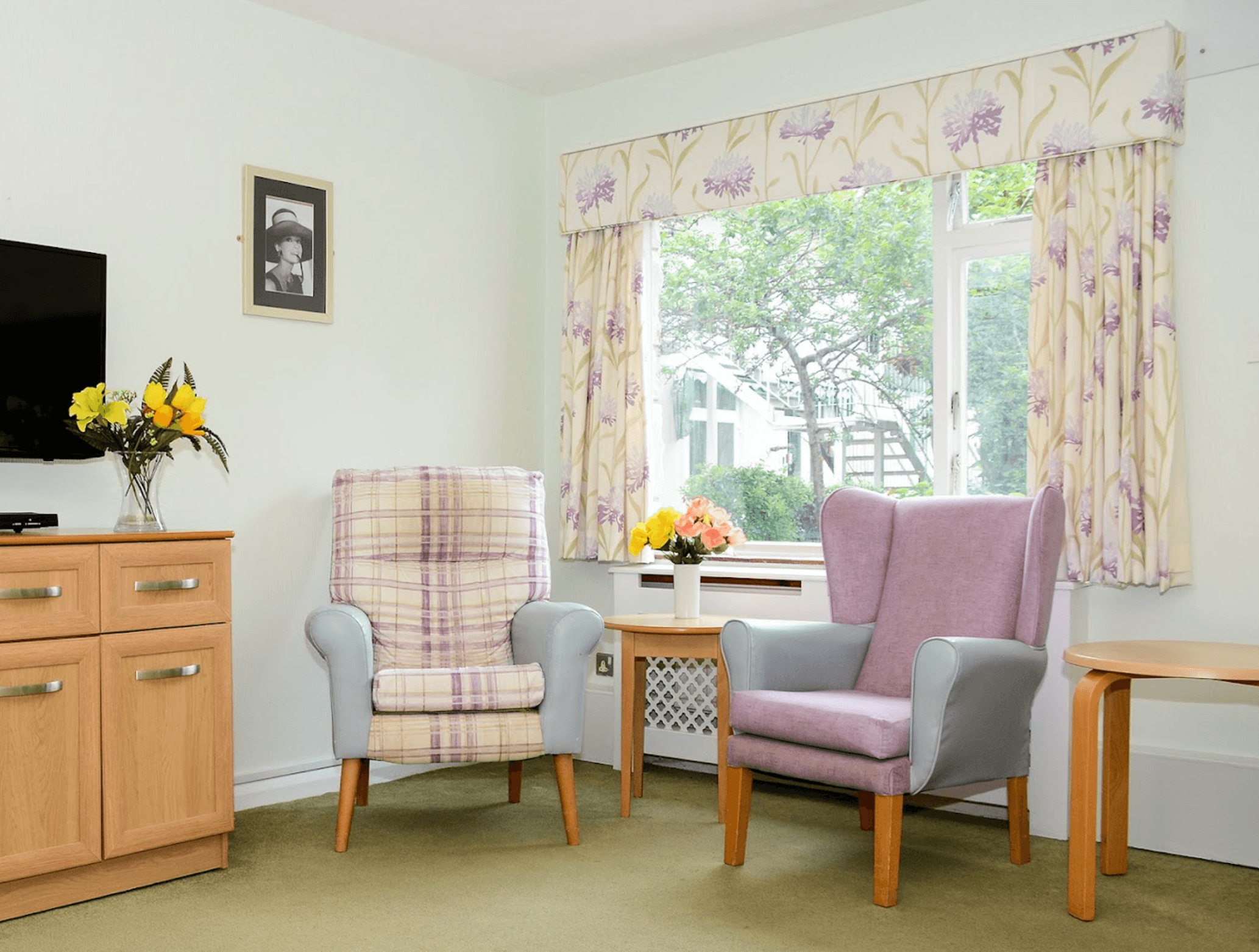 Lounge of Dorset House care home in Poole, Hampshire