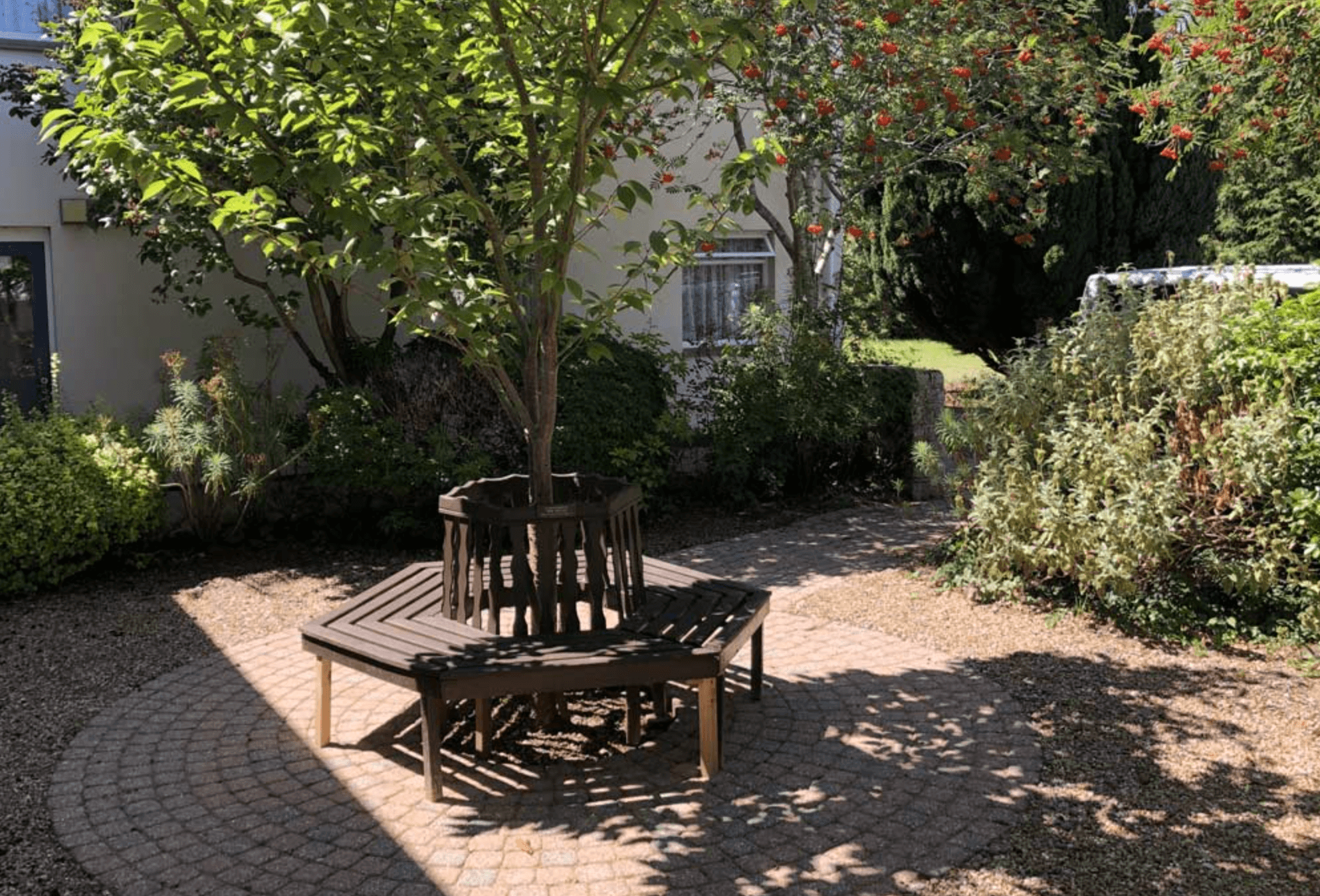 Garden of Dorset House care home in Poole, Hampshire