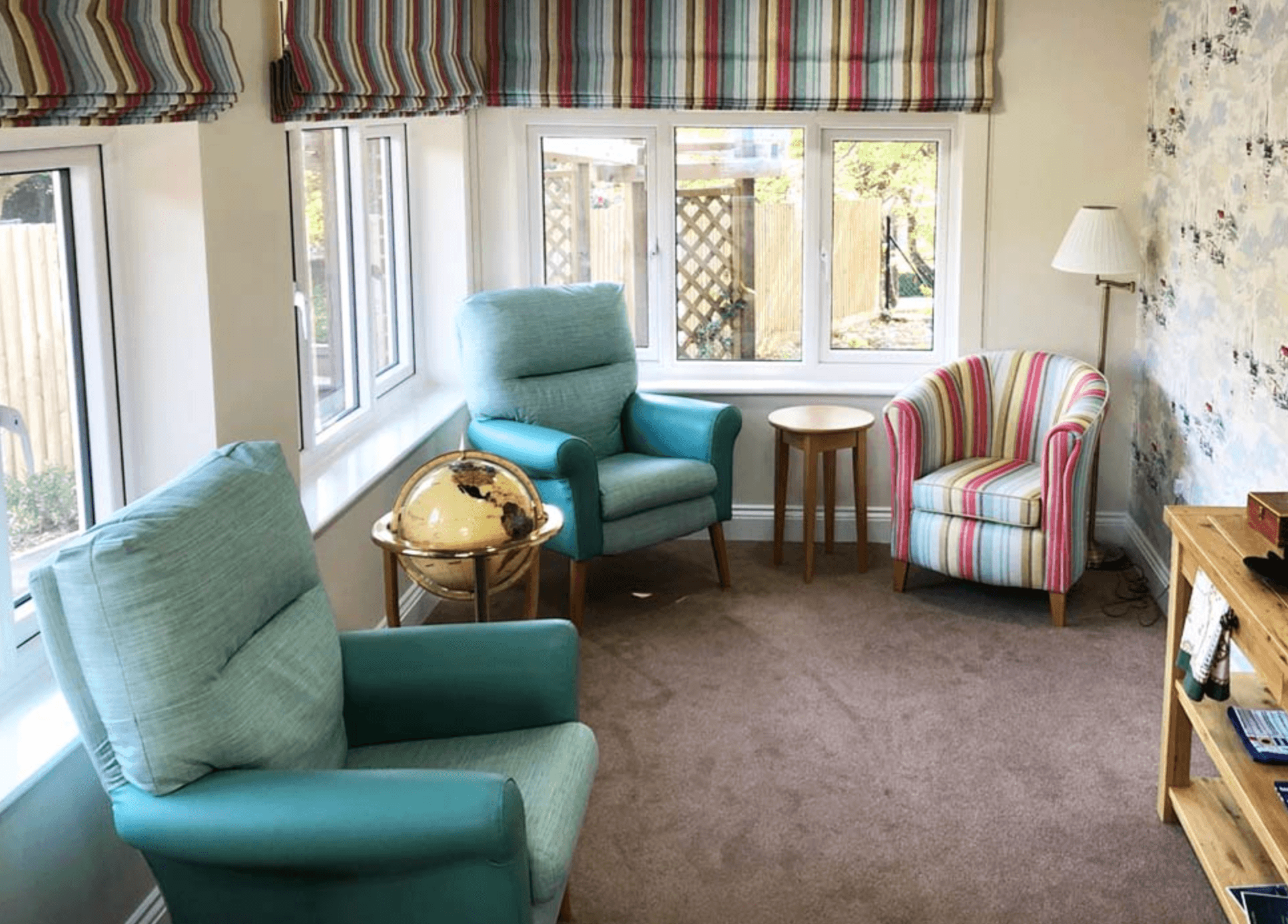 Lounge of Alexandra House care home in Poole, Hampshire