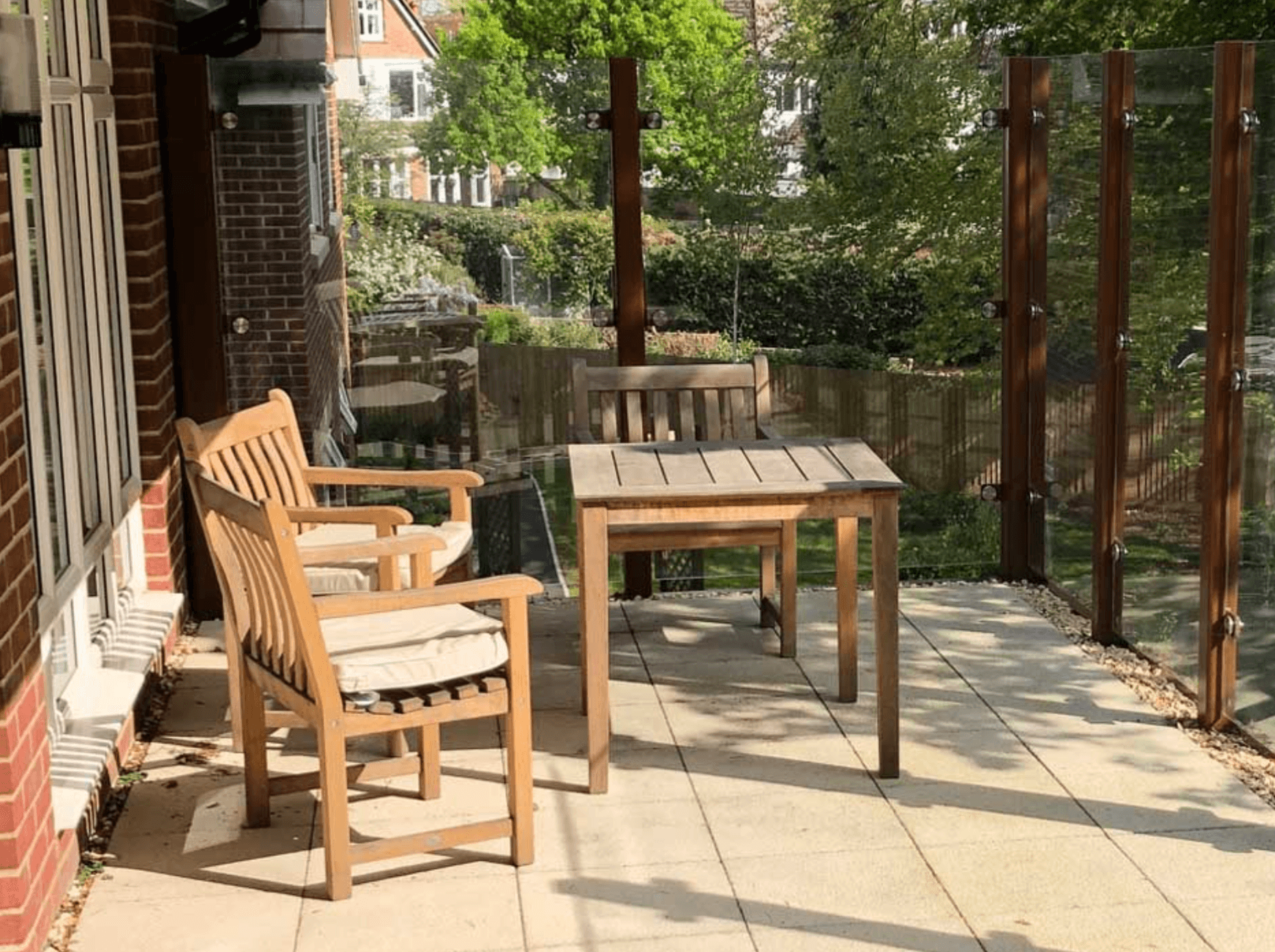 Terrace of Alexandra House care home in Poole, Hampshire