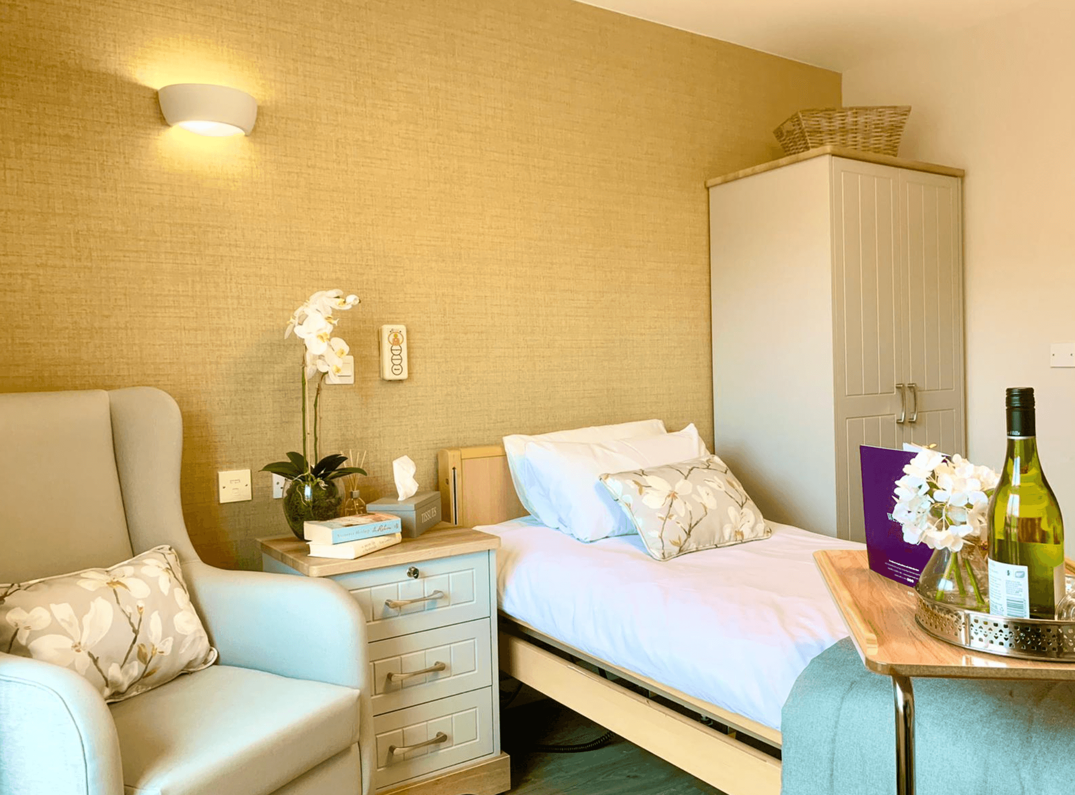 Bedroom of Hampden Hall care home in Aylesbury, Buckinghamshire