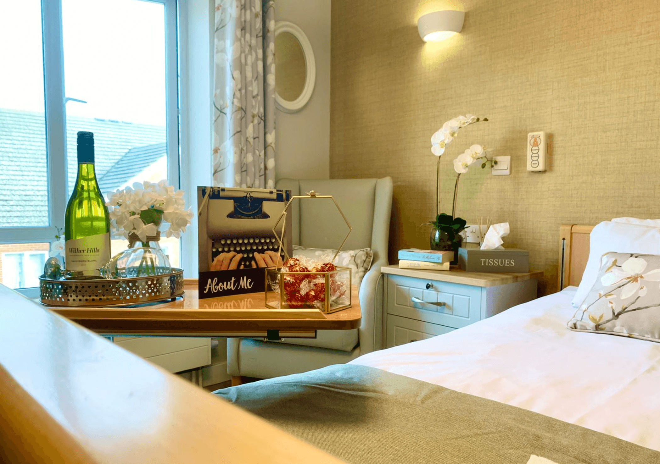 Bedroom of Hampden Hall care home in Aylesbury, Buckinghamshire